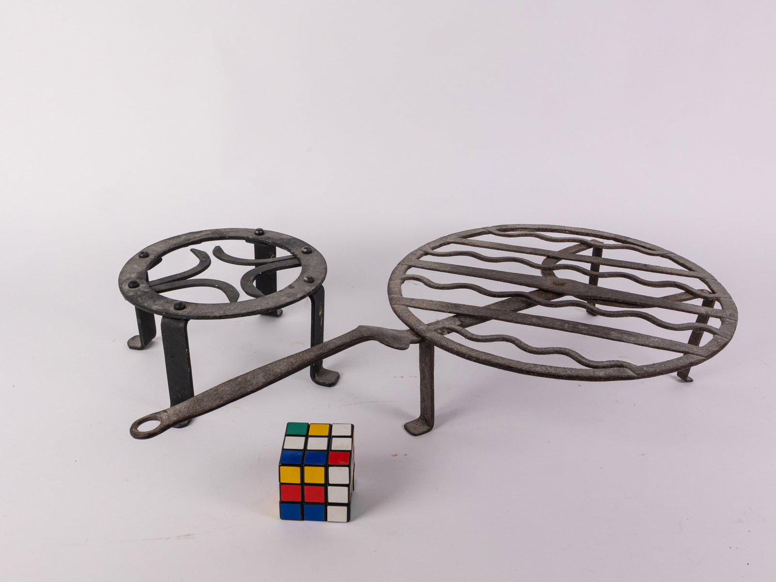 Two Cast Iron Large Primitive Trivets - 2