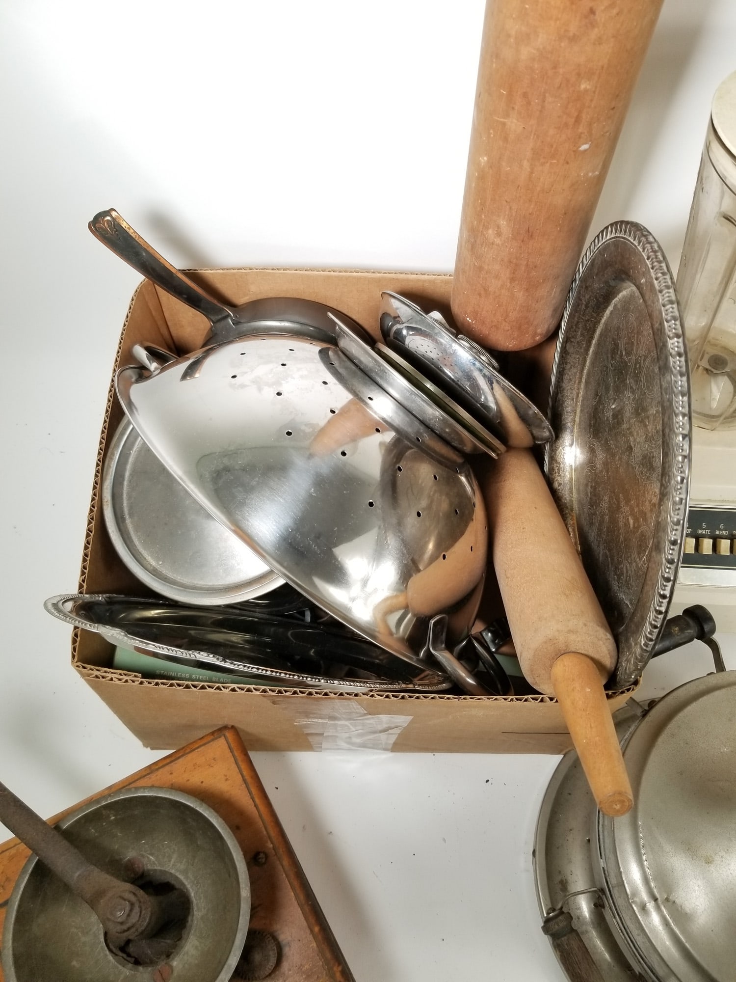 Assortment of Primitive Kitchenware ft. Antique Coffee Grinder - 2