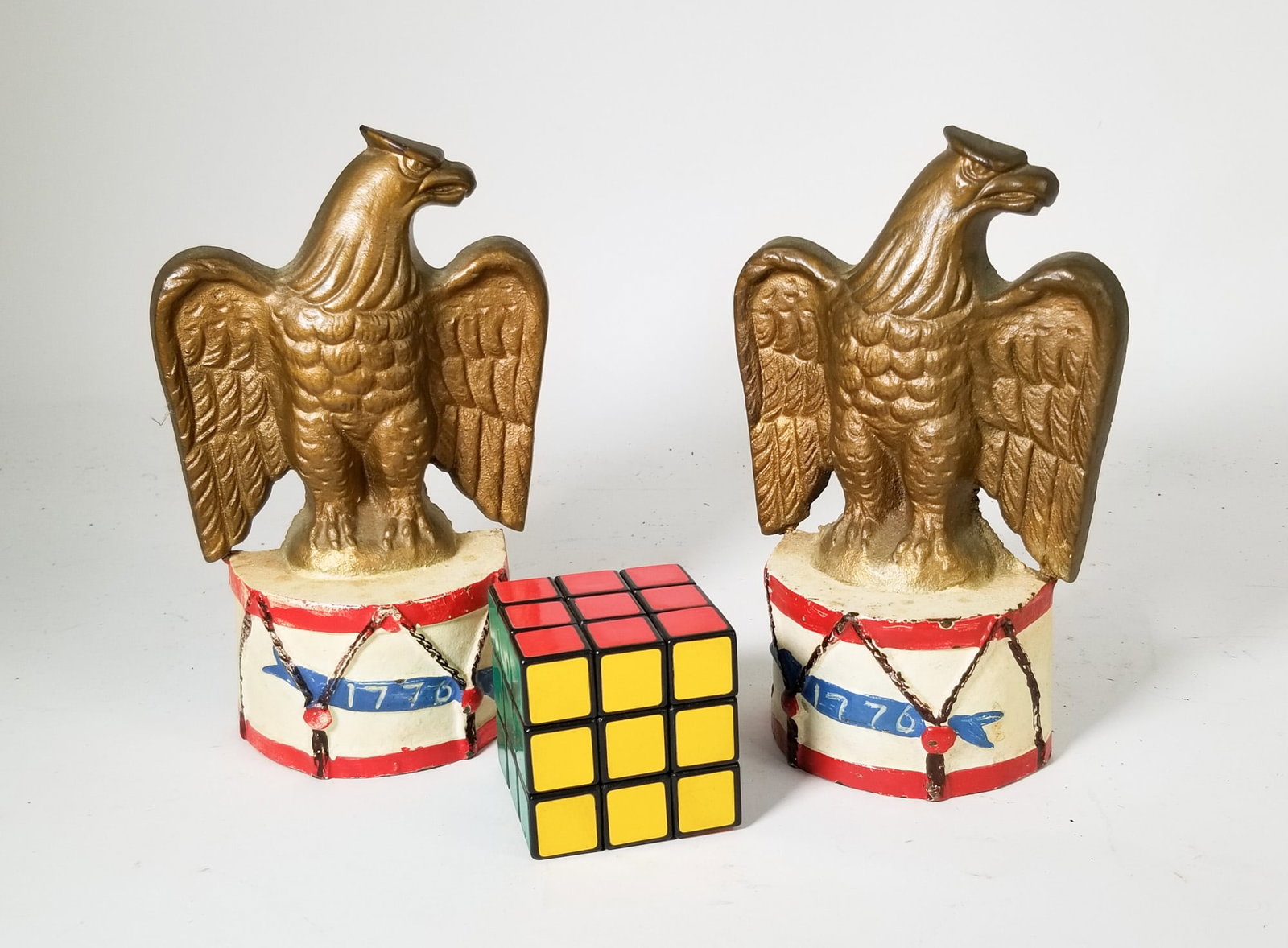 Pair of Cast Iron Bicentennial Book Ends - 2