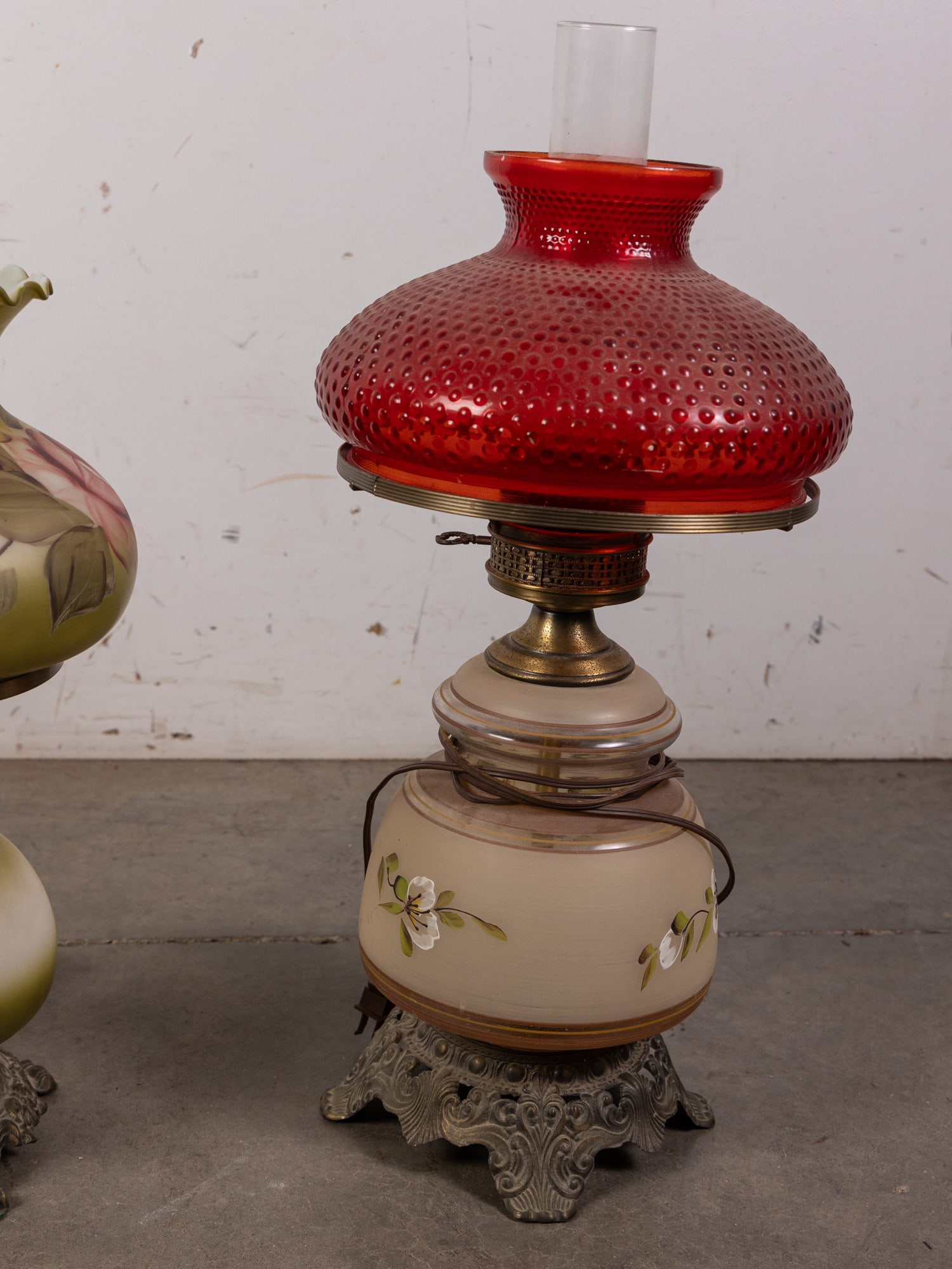 Two Vintage Electrified Hurricane Lamps - 3
