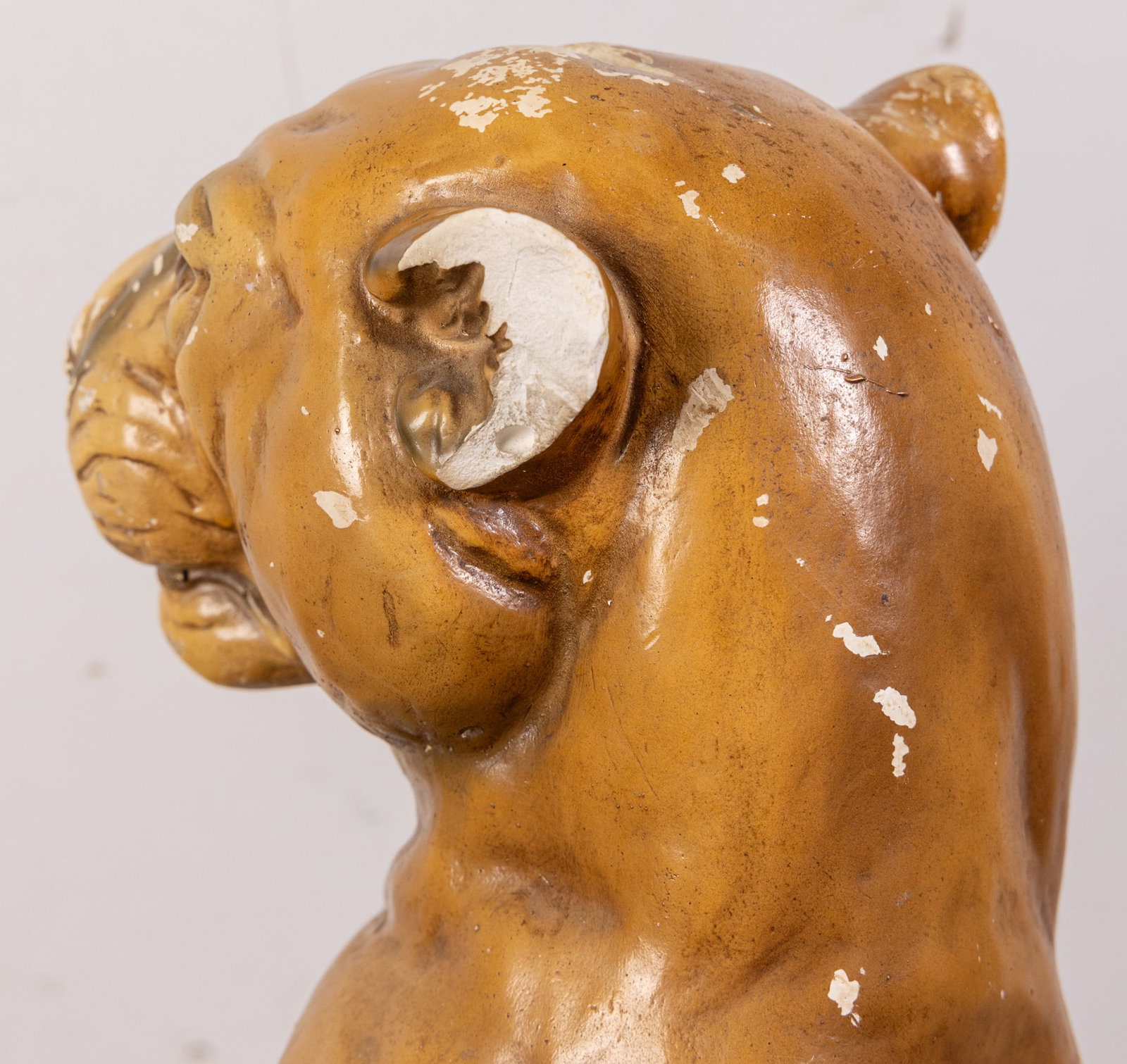 LARGE Vintage Chalkware Cougar Scultpure Converted Bank - 4