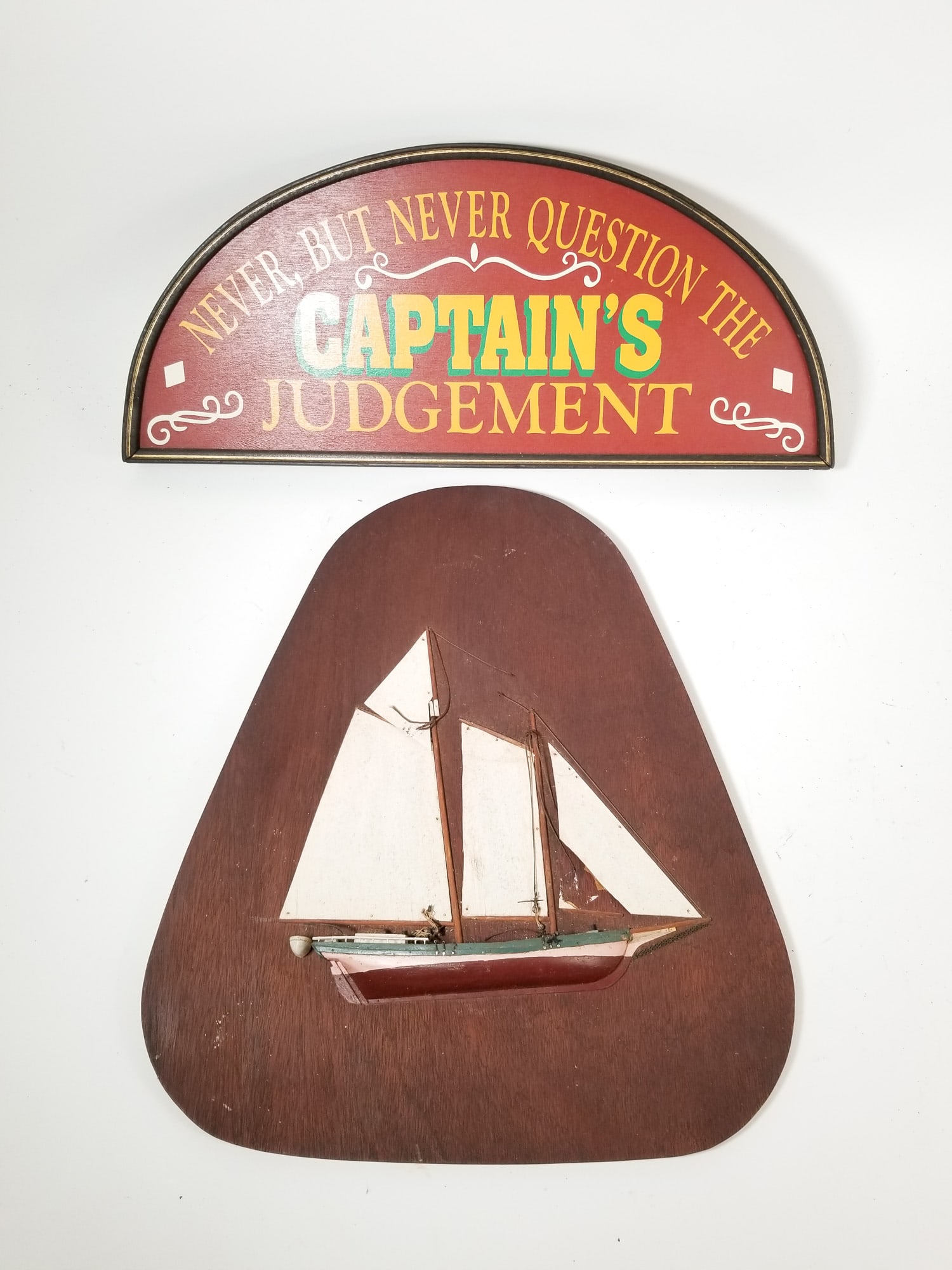 Three Nautical Decor Pieces ft. Sailboat Wall Plaque - 2