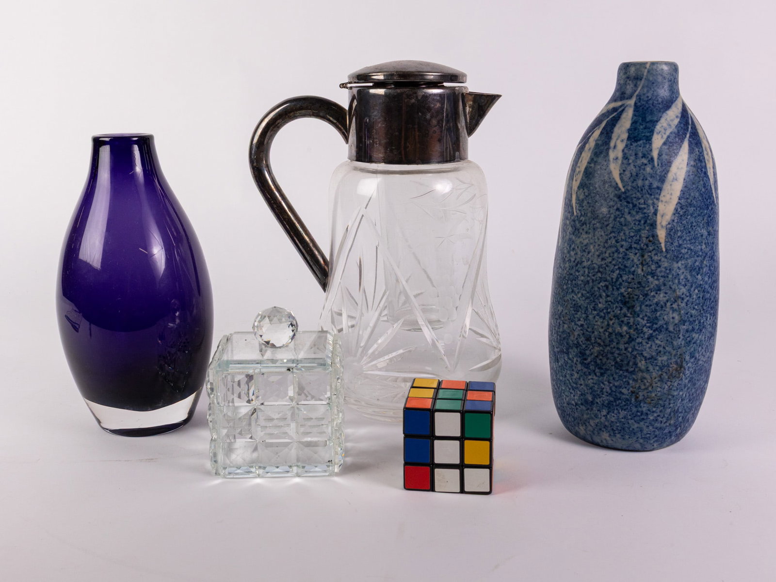 Vintage Decorative Assortment ft. Silver Plated Cut Crystal Pitcher - 2