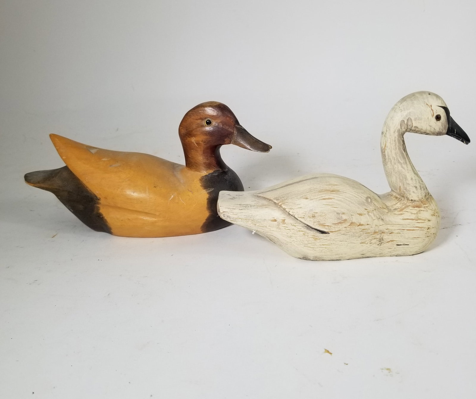 Two Vintage Decorative Wooden Duck Decoys - 2