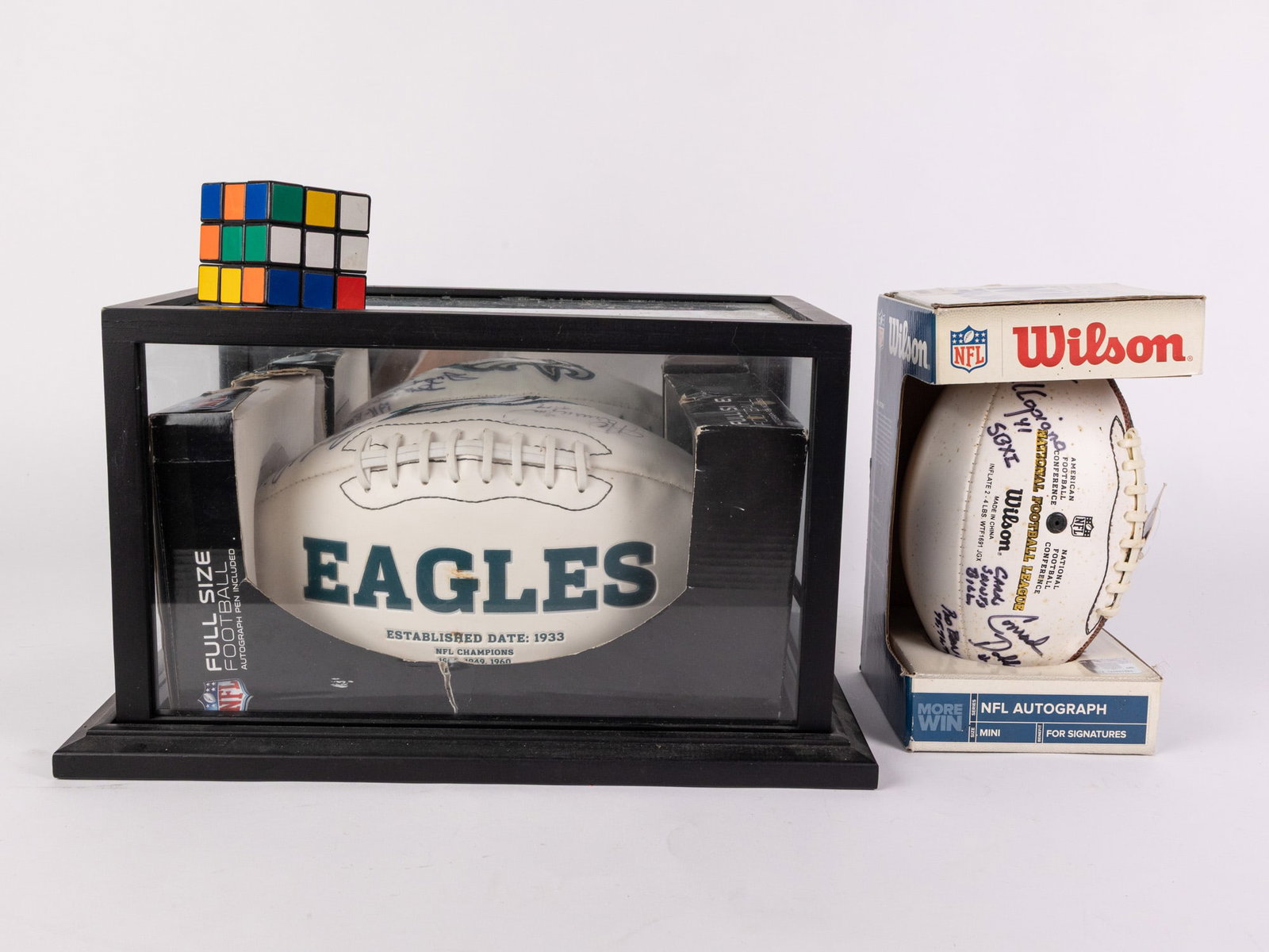 Pair of Signed NFL Footballs - 2