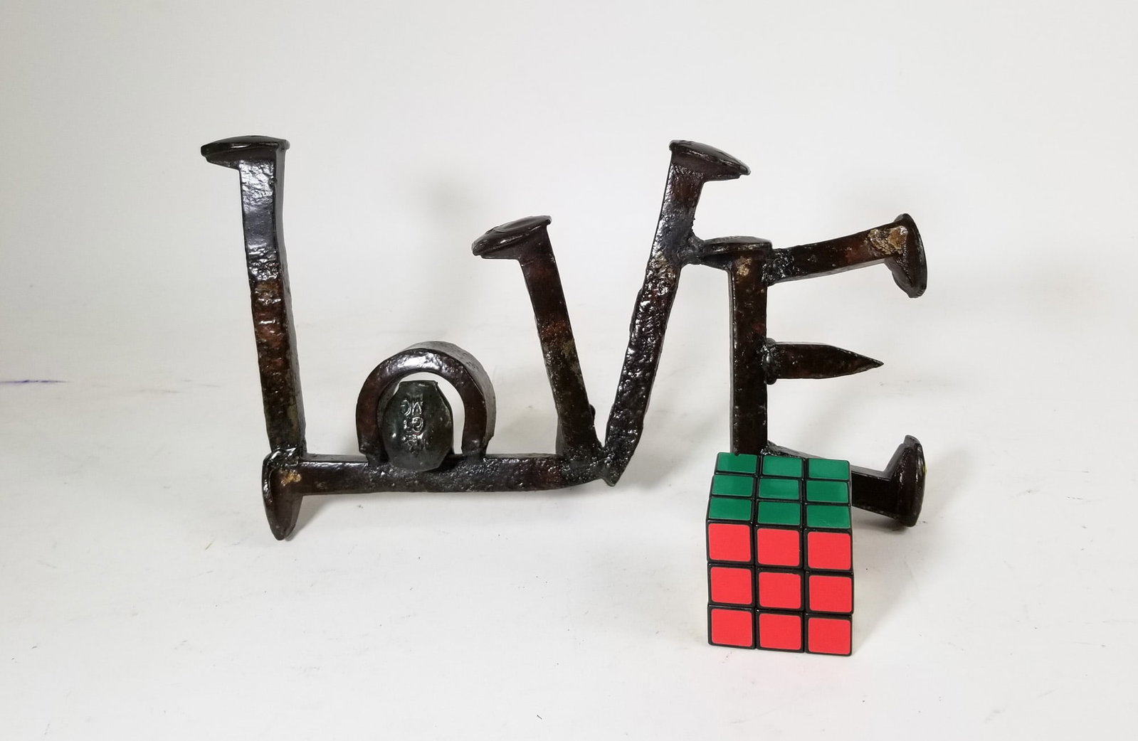 Industrial "LOVE" Brutalist Folk Art - 2