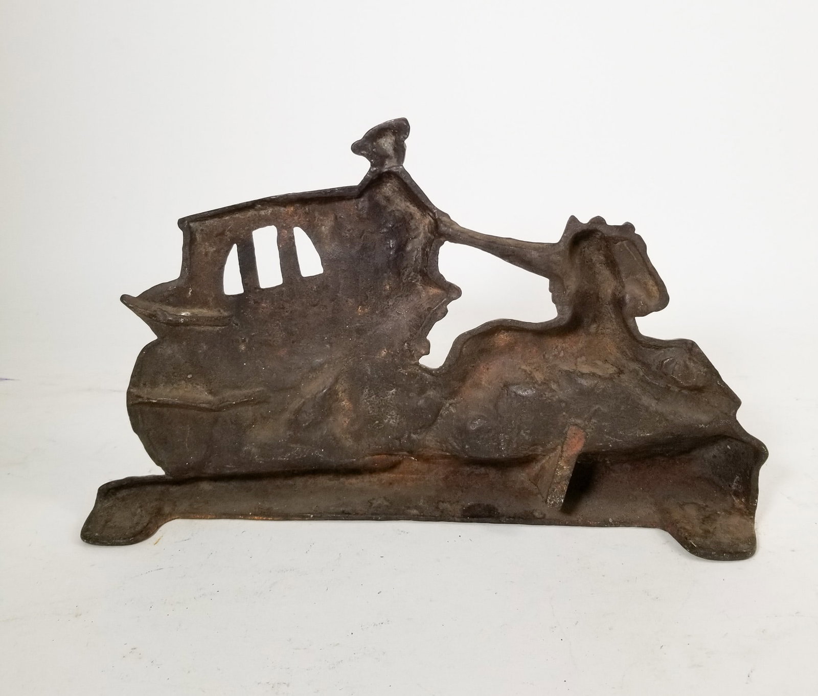 Cast Iron Horse Drawn Carriage Vintage Door Stop - 3