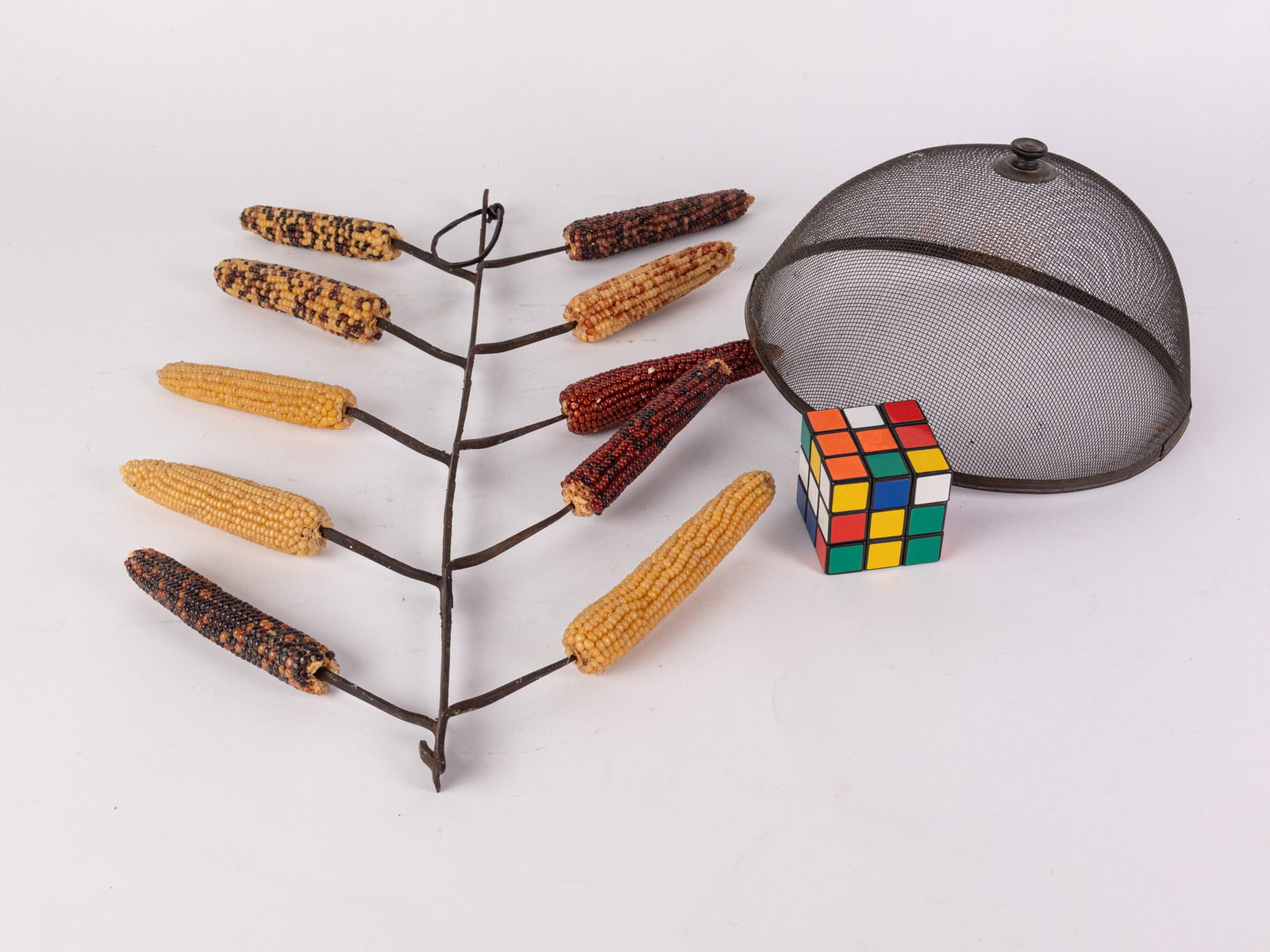 Primitive Corn Holder and Screened Cloche - 2