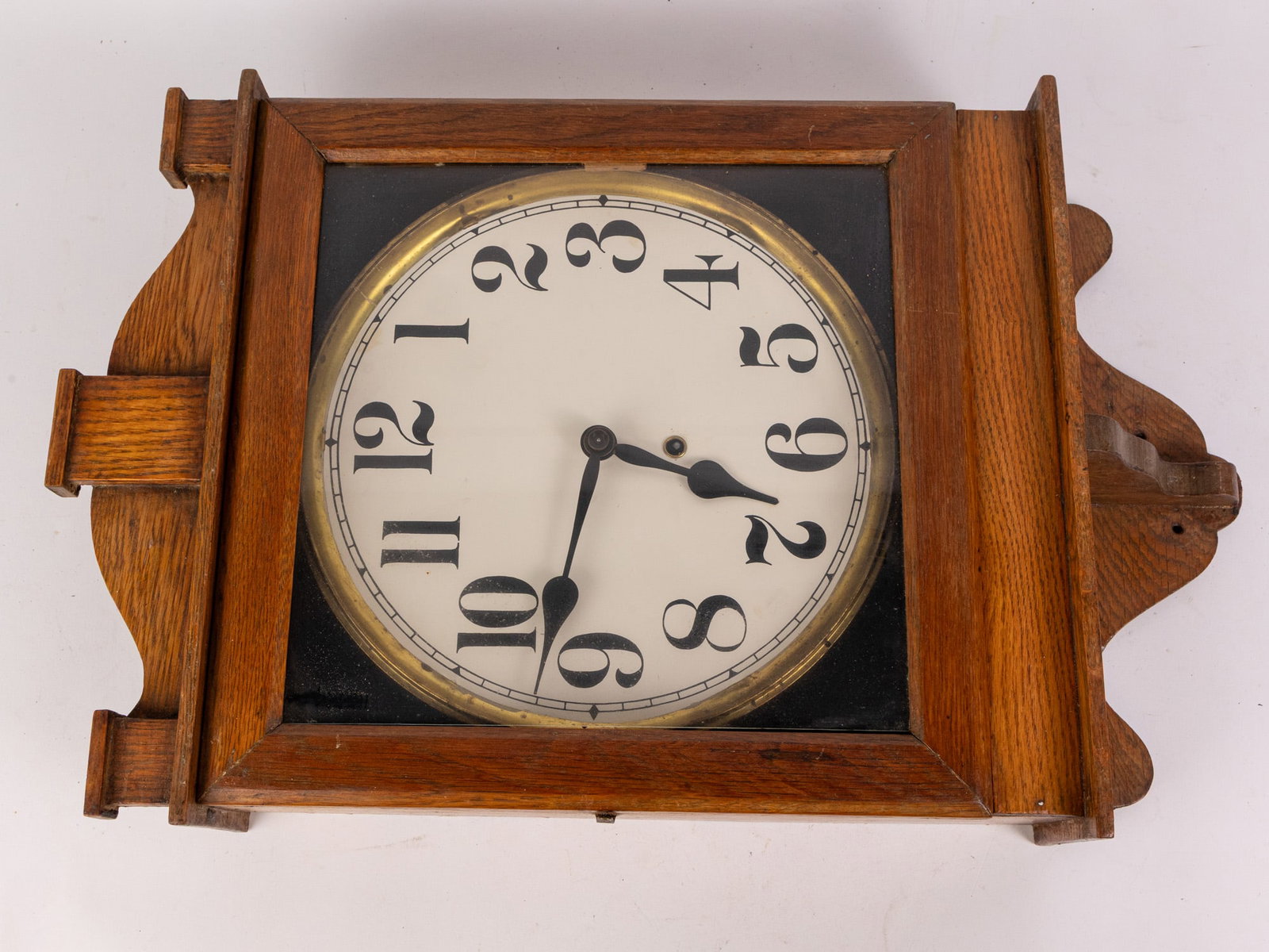 Antique Oak-Cased Wall Clock (1 of 5)