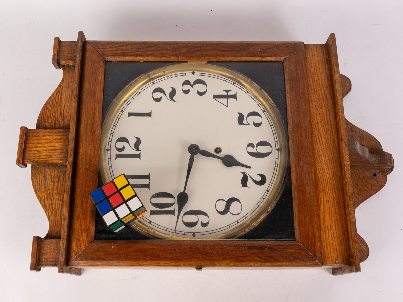 Antique Oak-Cased Wall Clock - 2