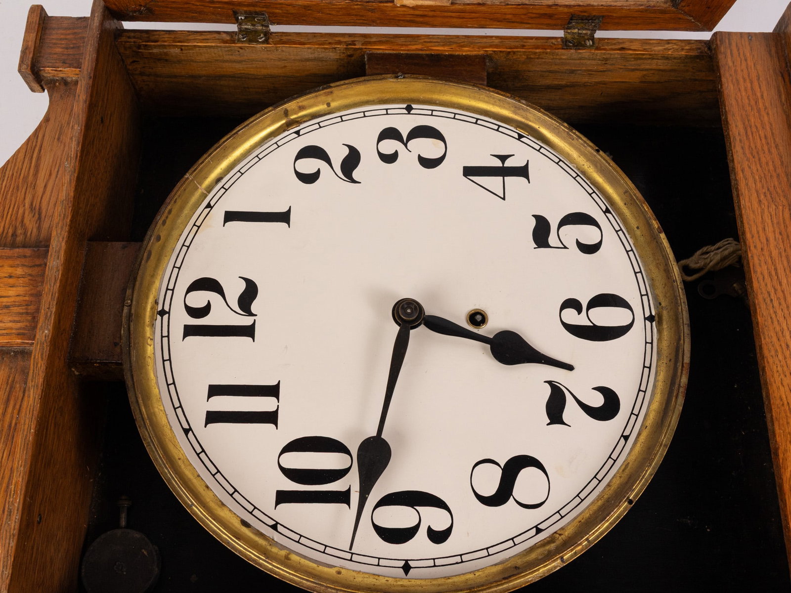 Antique Oak-Cased Wall Clock - 3