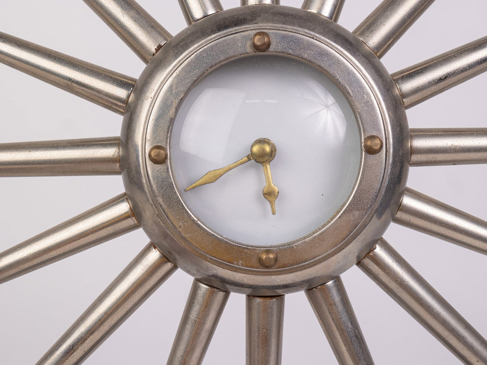 Vintage Mid Century Modern MCM Sunburst Mantel Clock - 3