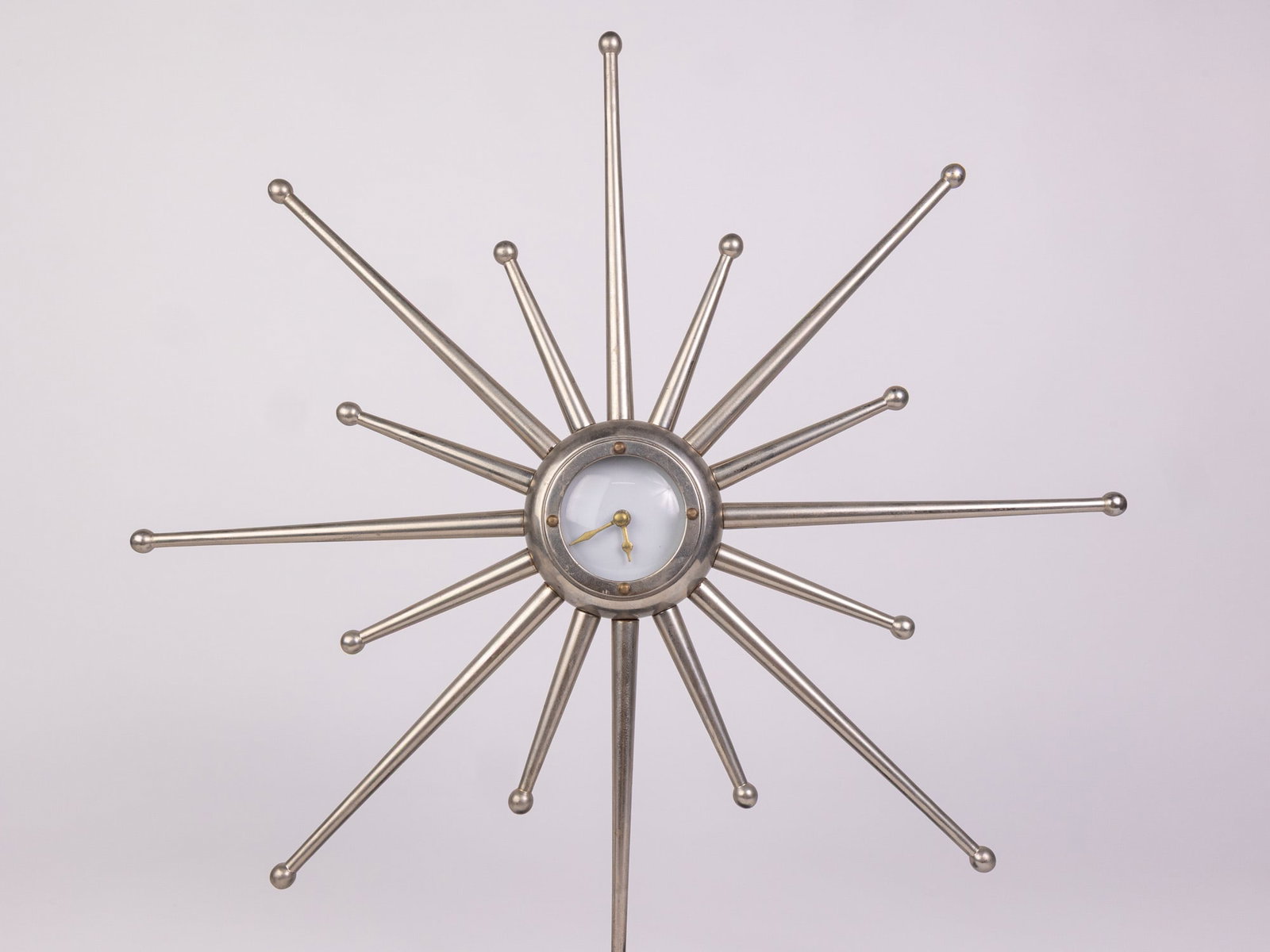 Vintage Mid Century Modern MCM Sunburst Mantel Clock - 4