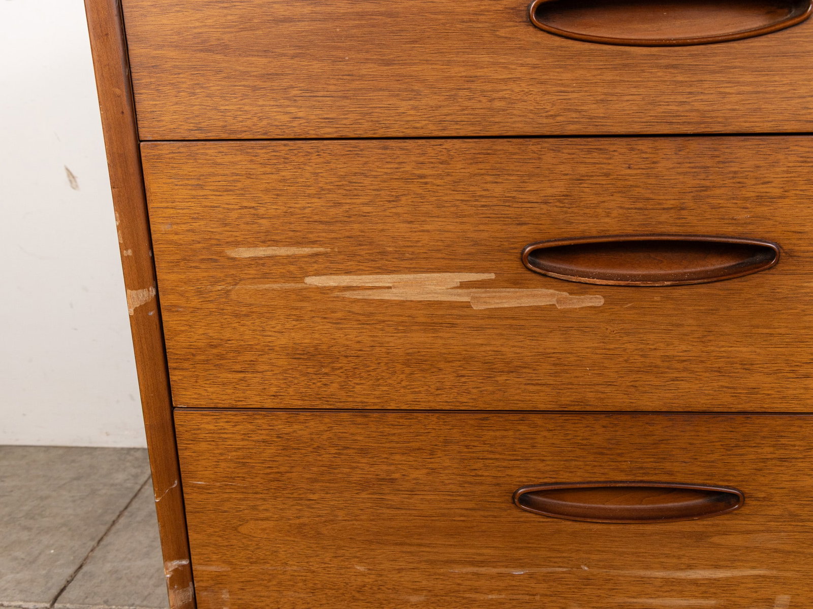 Mid Century Modern MCM Teak Three Drawer Night Stand - 3