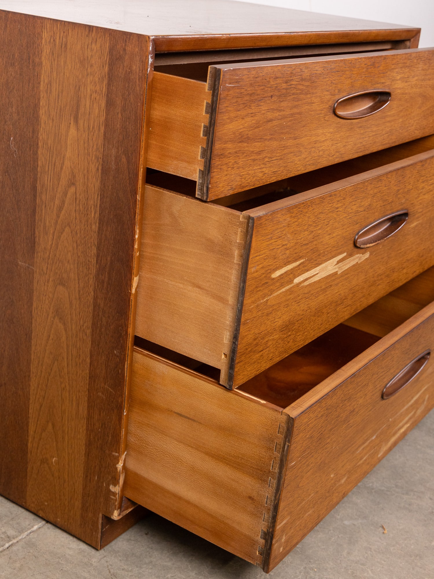 Mid Century Modern MCM Teak Three Drawer Night Stand - 8