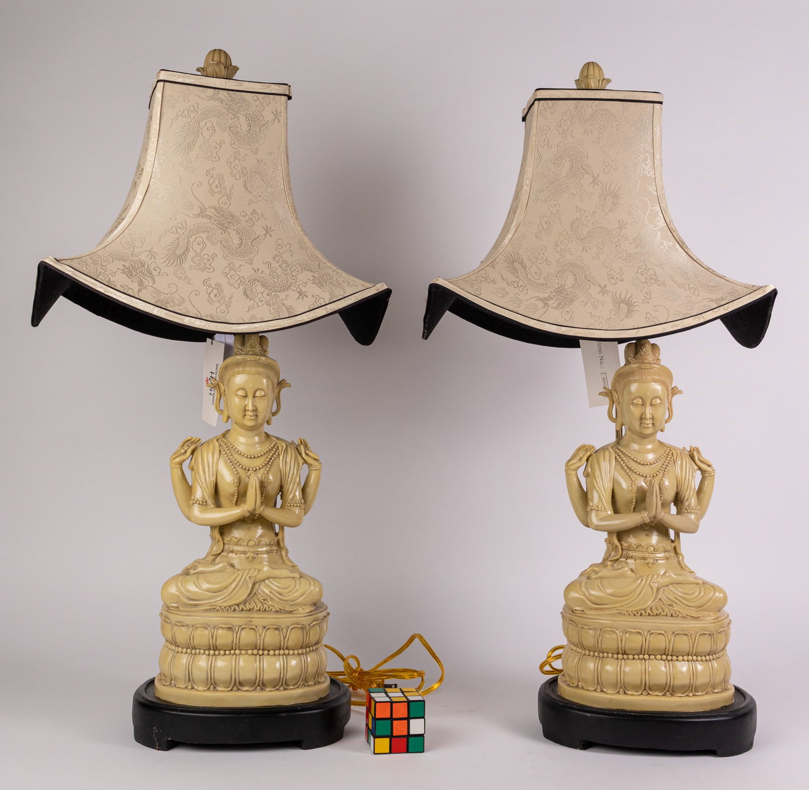 Pair of Harris Marcus Figural Bodhisattva Table Lamps - 2