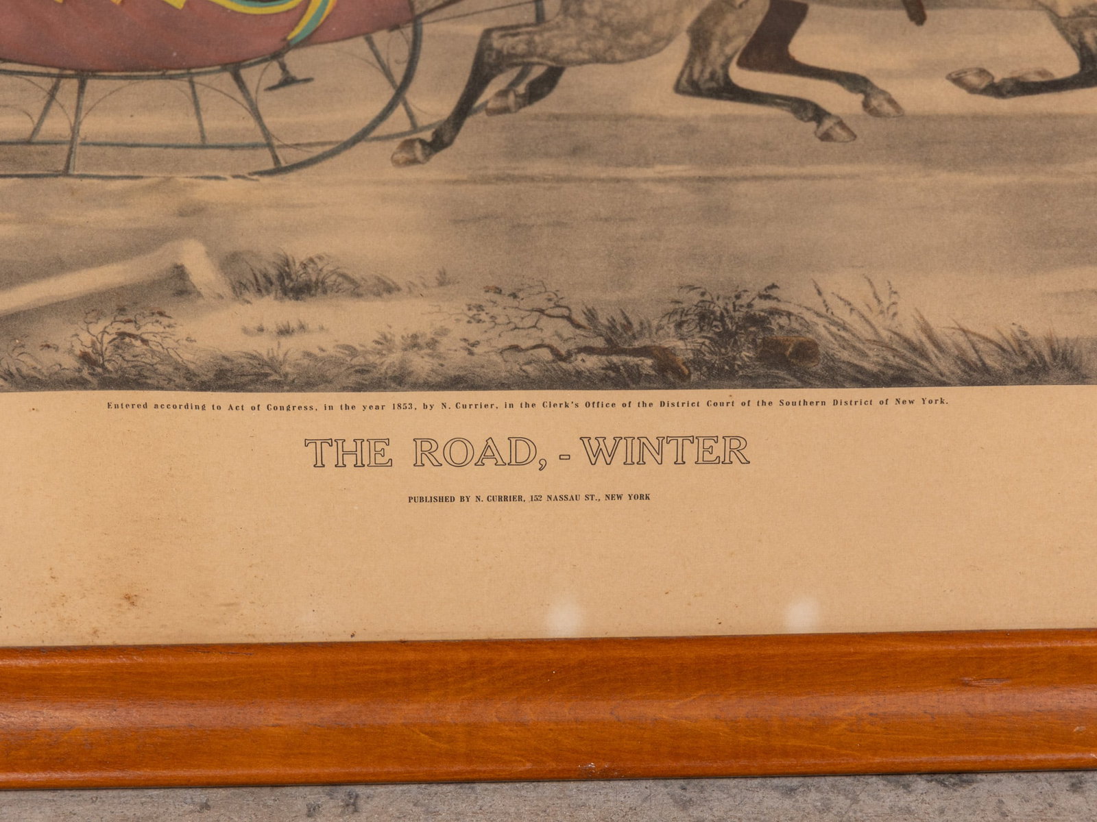 N. Currier "The Road, - Winter" Framed Lithograph - 2