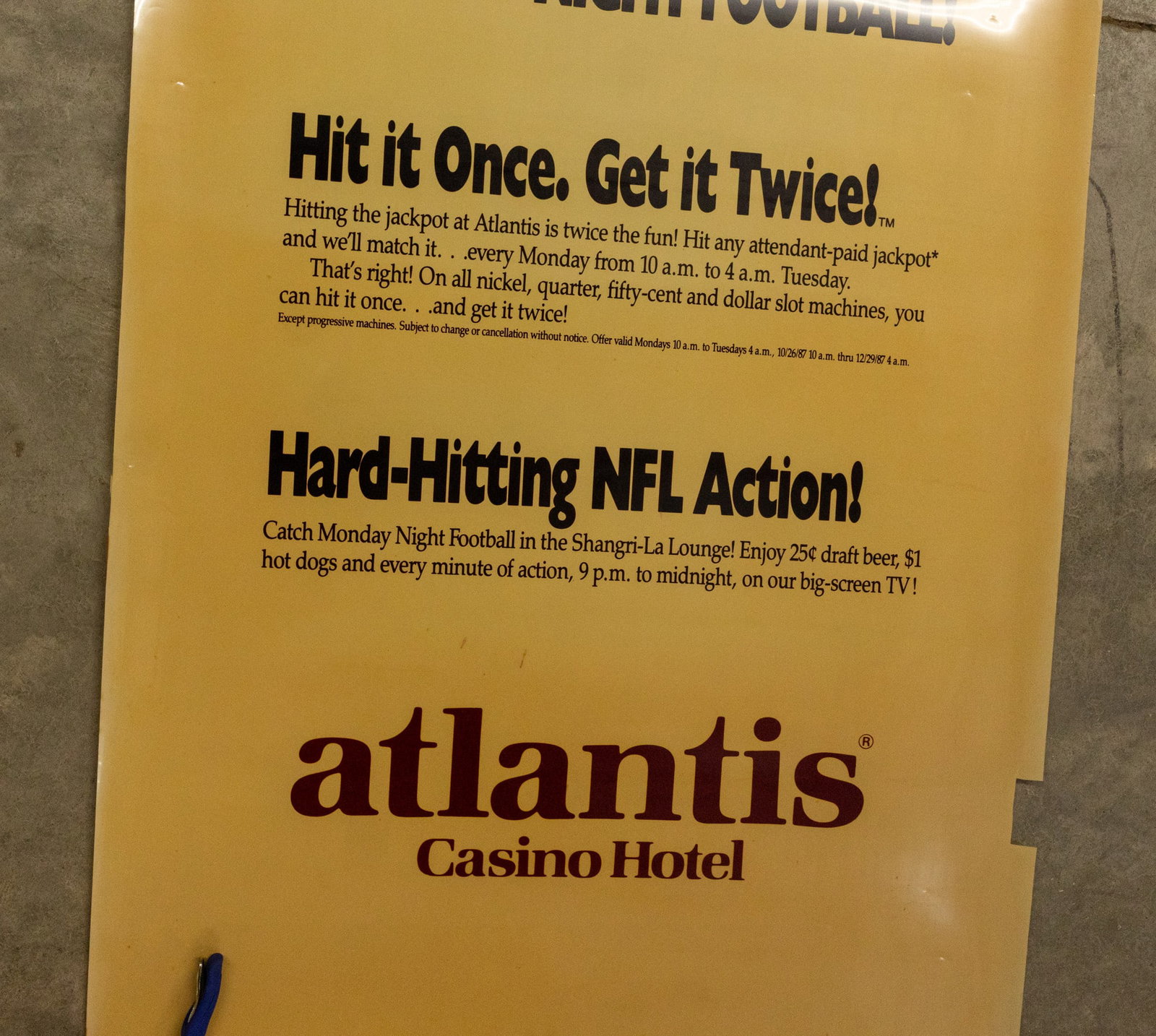 Extra Large Atlantis Hotel and Casino Vintage Advertising Poster - 3