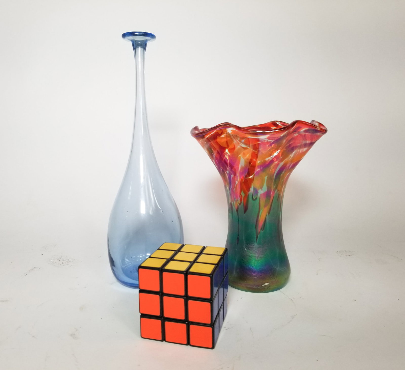 Pair of Hand-Blown Art Glass ft. Verrerie La Mailloche - 2