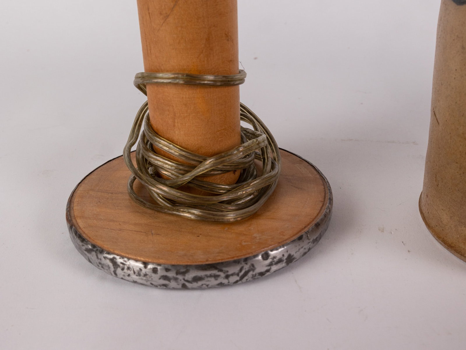Three Vintage Primitive Style Lamps Featuring Salt Glazed Stoneware - 3