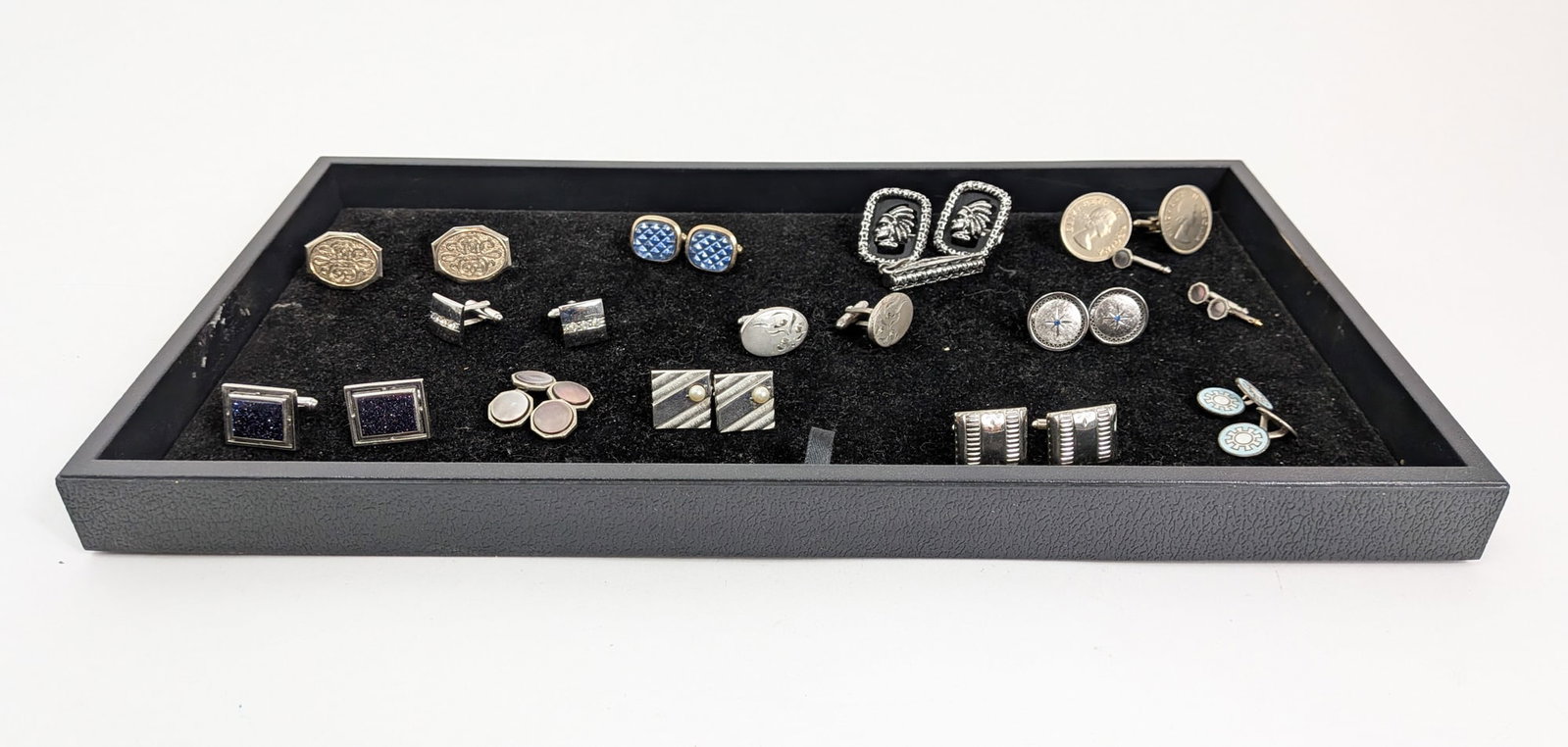 Grouping of Vintage Silver-Tone Cufflinks (1 of 2)