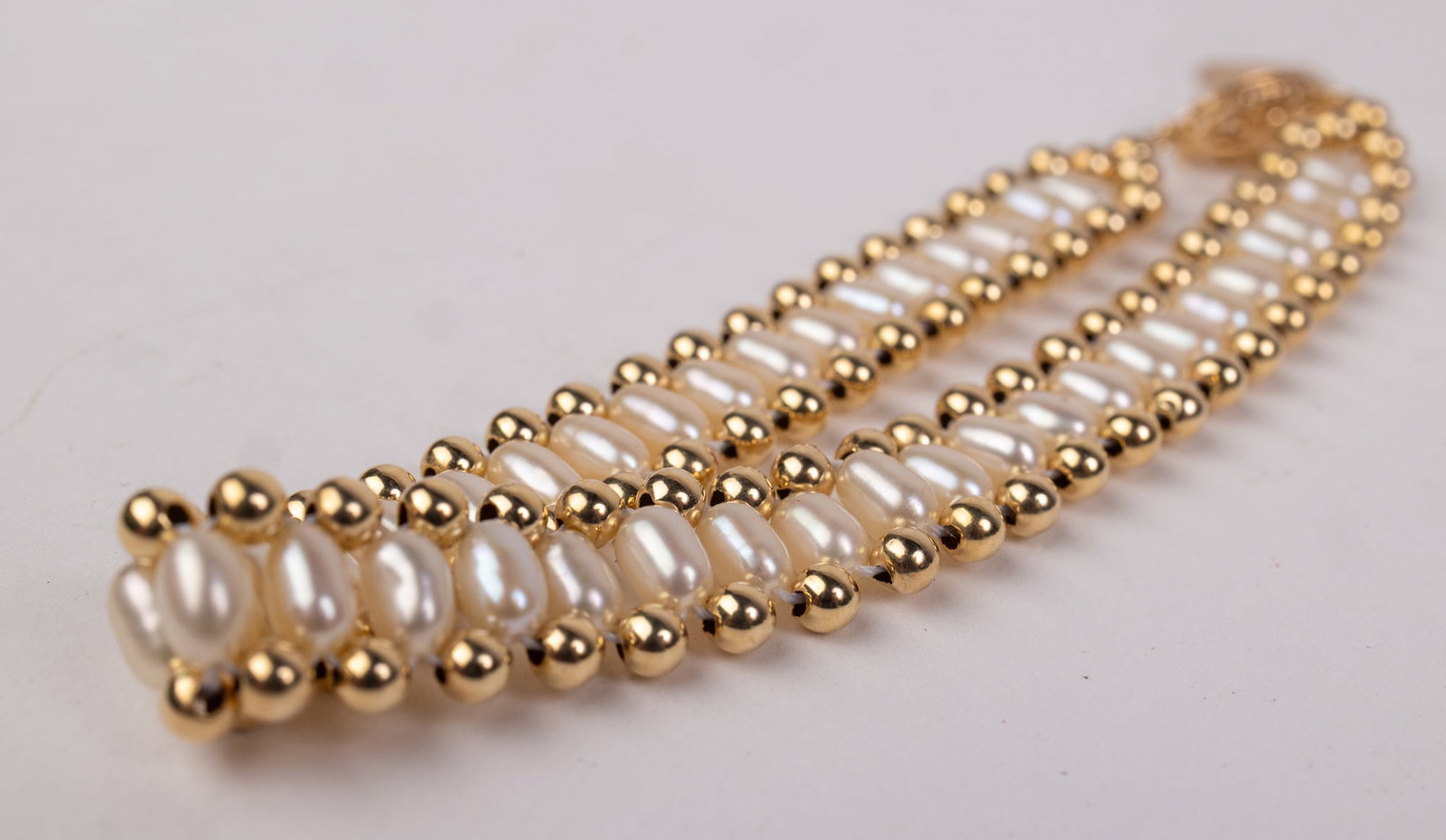 14KY Gold Pearl Bracelet with 10KY Charm - 2