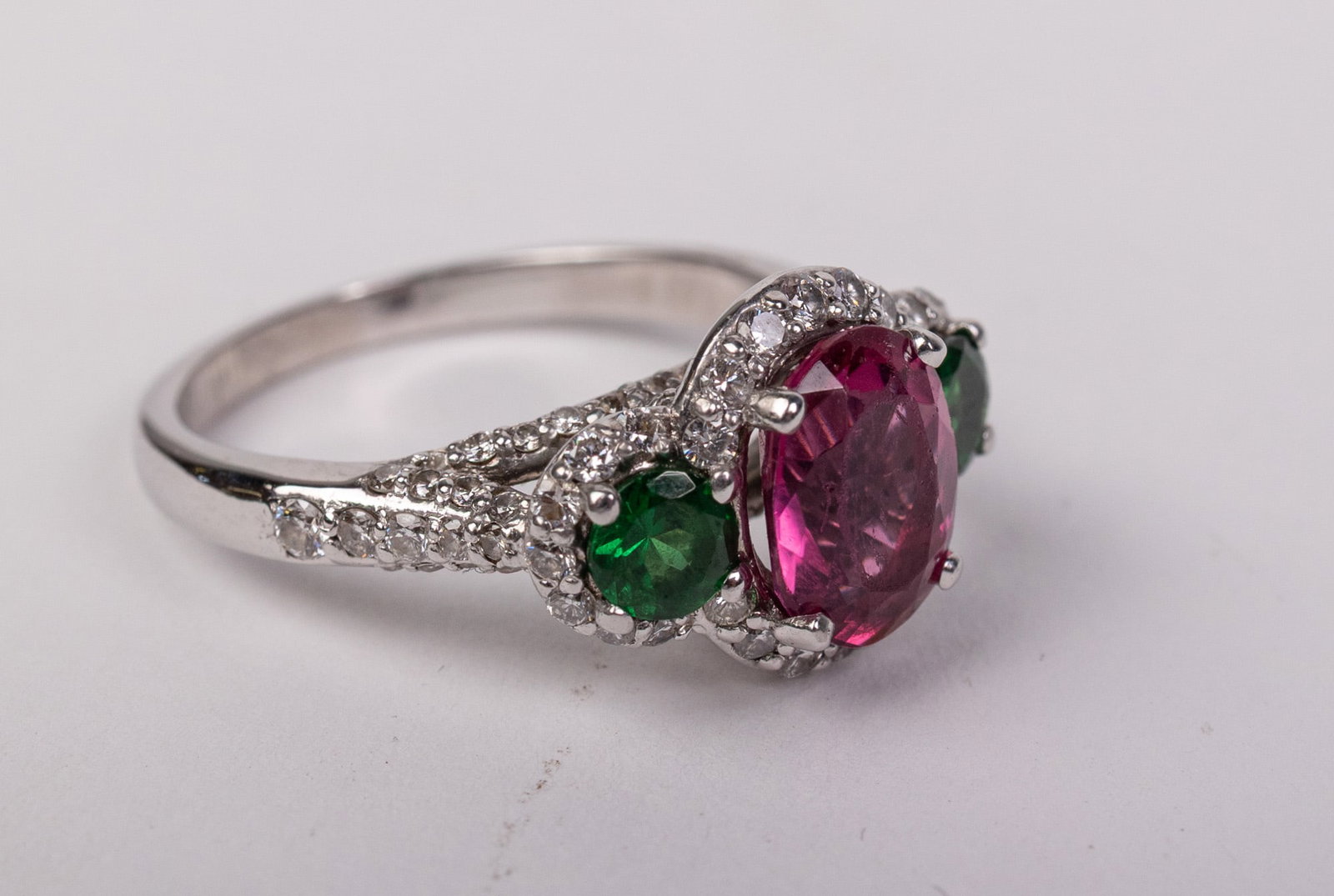 18KY Gold Tourmaline and Tsavorite Ring - 3