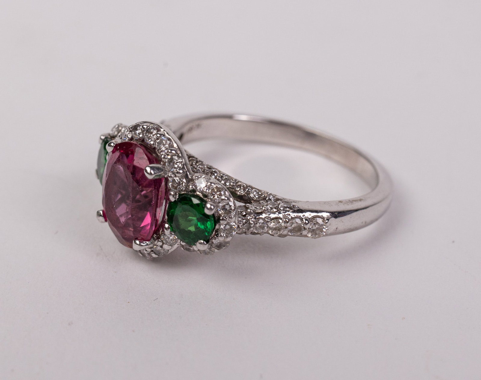 18KY Gold Tourmaline and Tsavorite Ring - 4