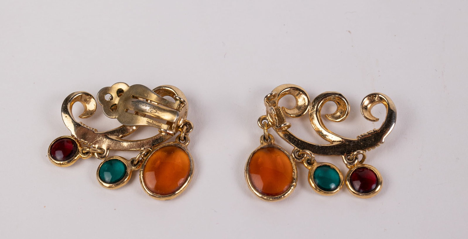 Vintage Schiaparelli Gold-Tone Clip-on Earrings - 3