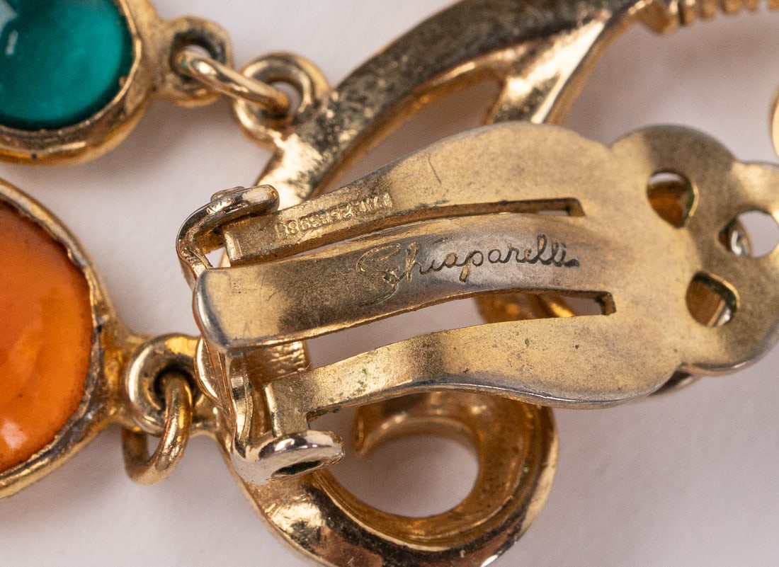 Vintage Schiaparelli Gold-Tone Clip-on Earrings - 6