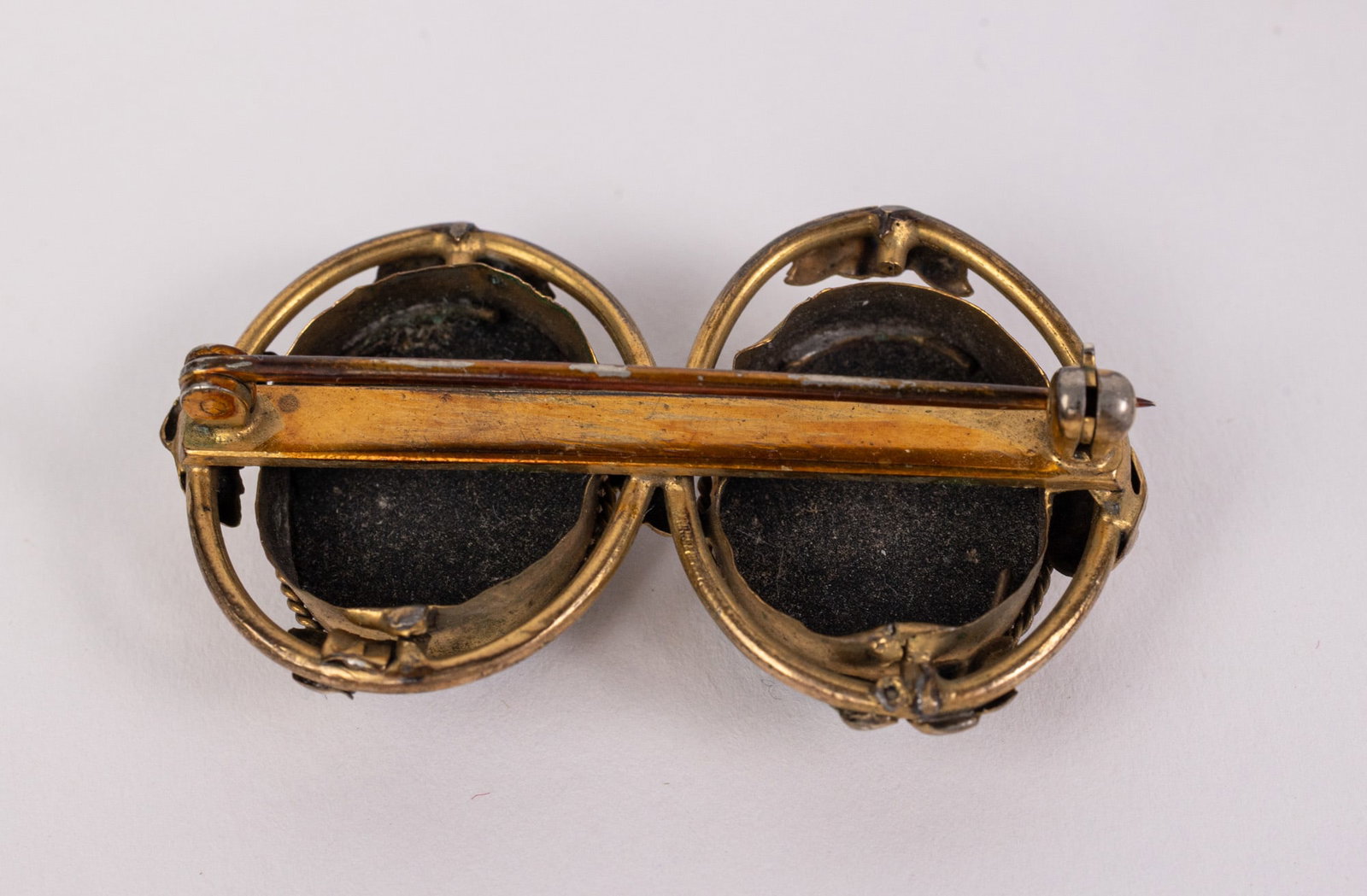 Antique Micro-Floral Motif Double Oval Brooch - 4