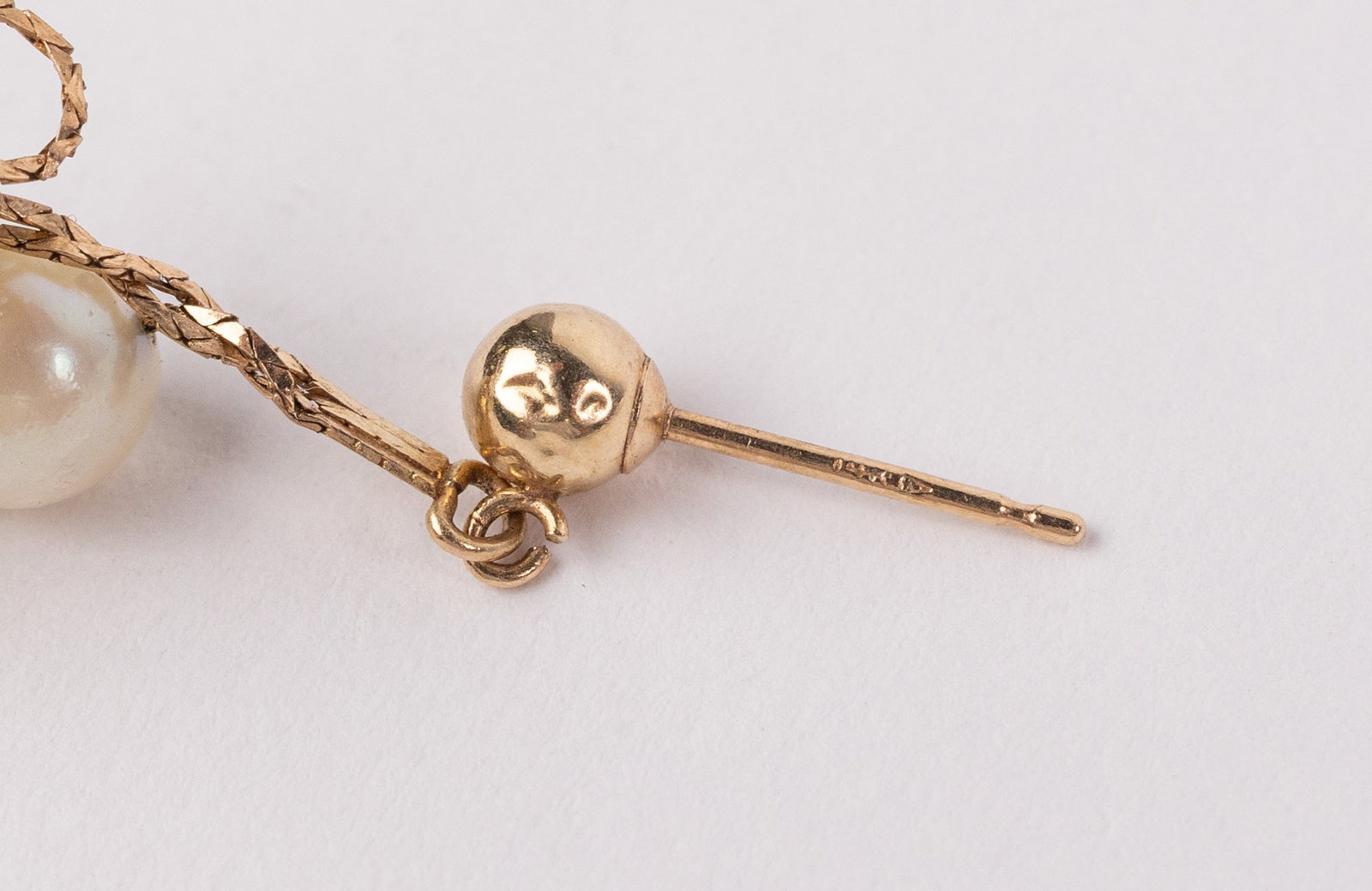 (2) Pairs of 14KY Gold and Pearl Earrings w/ 2 Backs - 5