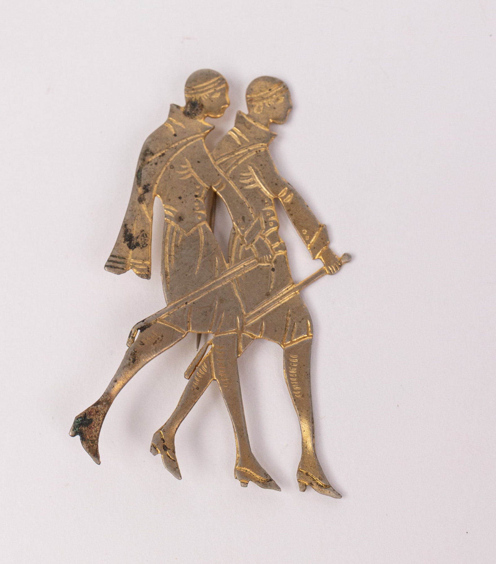 Vintage Art Deco Strolling Couple Brooch: Vintage Art Deco Strolling Couple Brooch Literature Brooks Auction – Online Auction Terms & Conditions Contact: (856) 694-2960 | info@brooks.auction READ BEFORE YOU BID: We want you to feel
