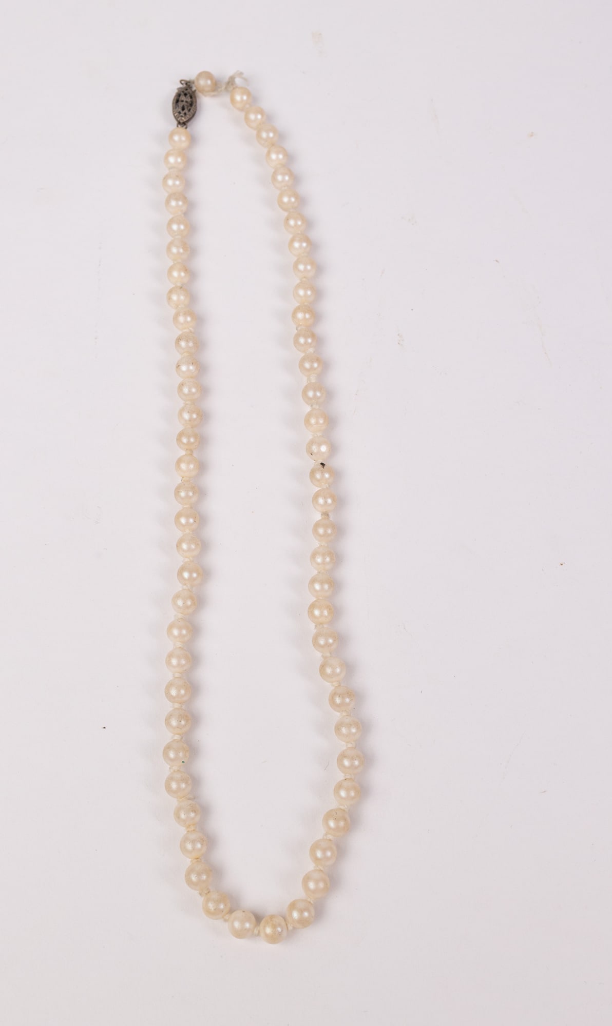 Grouping of Sterling Silver Pearl Necklaces - 7