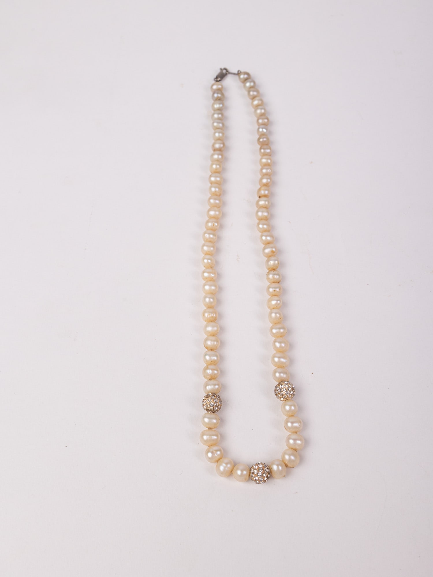Grouping of Sterling Silver Pearl Necklaces - 9