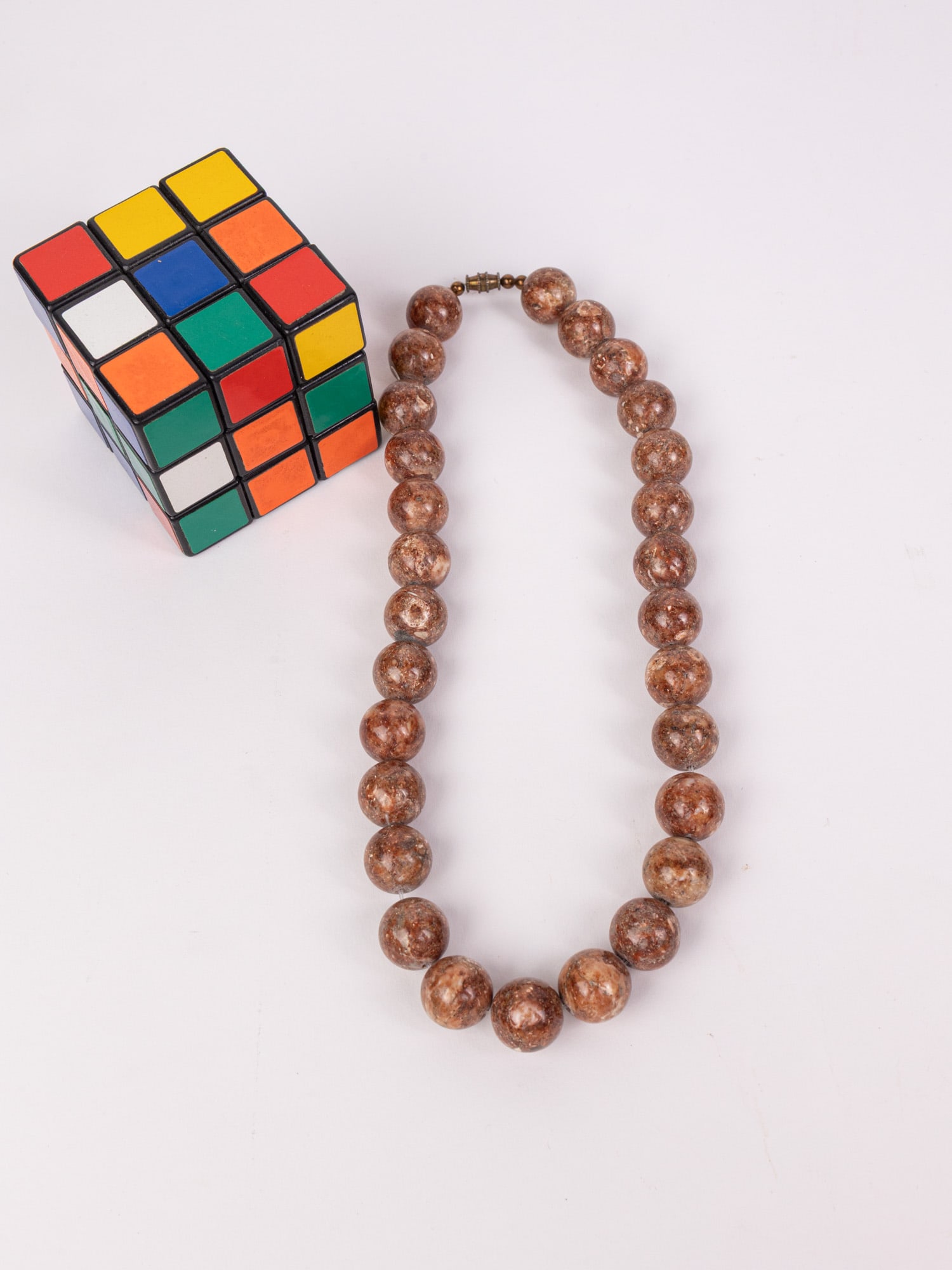 Vintage Chunky Beaded Rounded Sphere Gemstone Necklace - 2