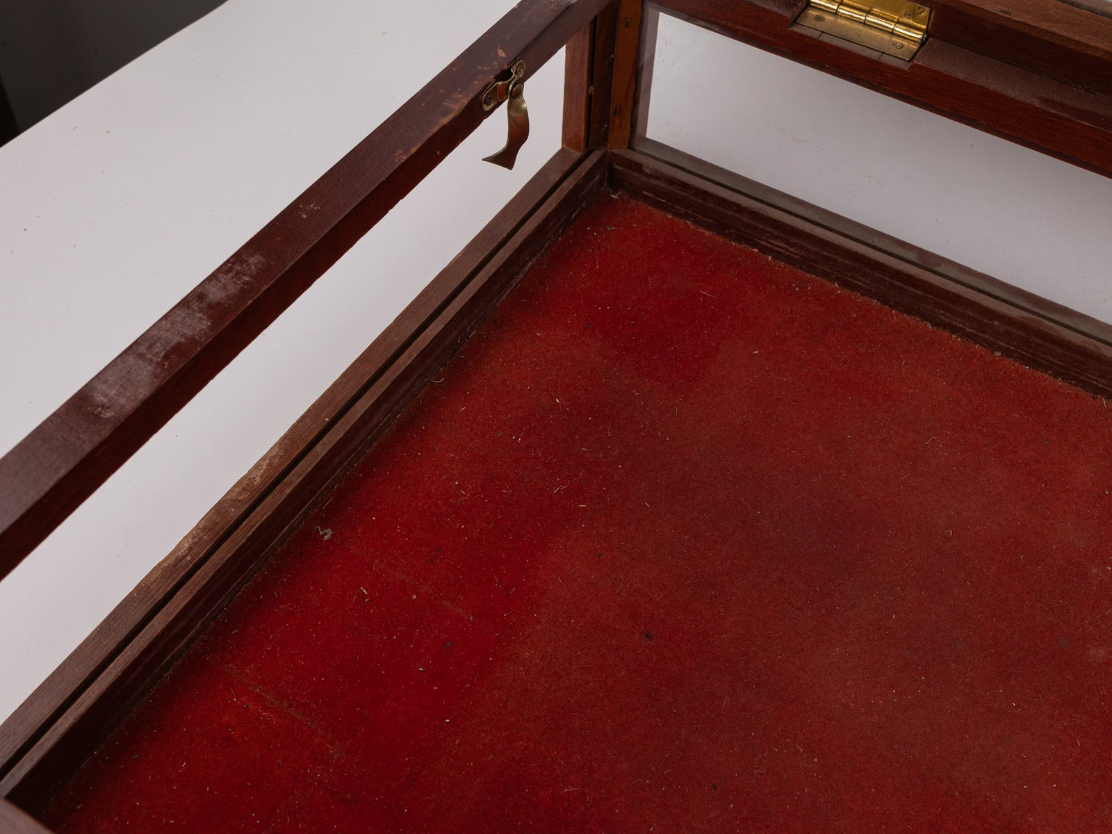 Vintage Wood Display Case with Red Backing - 4