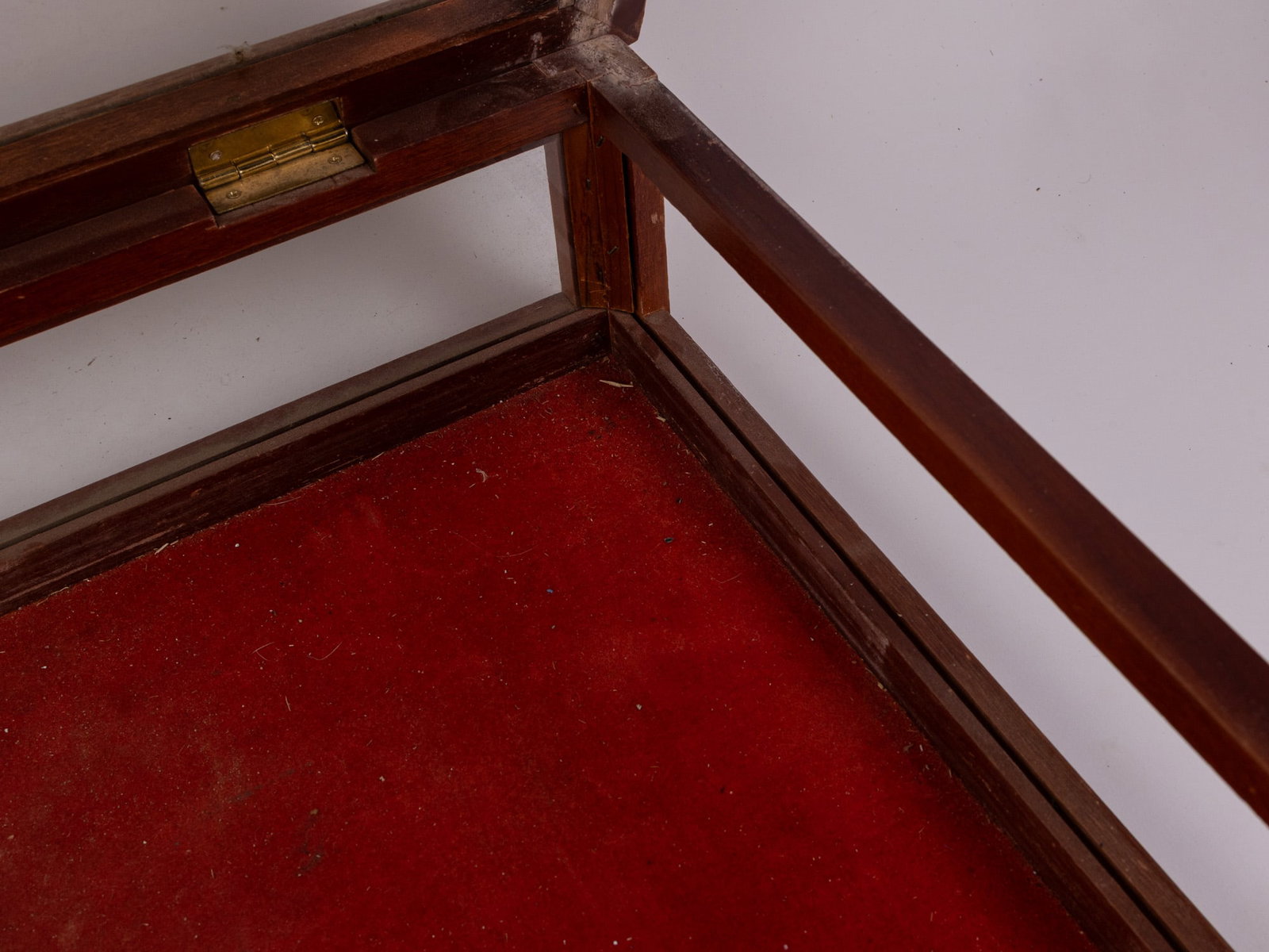 Vintage Wood Display Case with Red Backing - 5