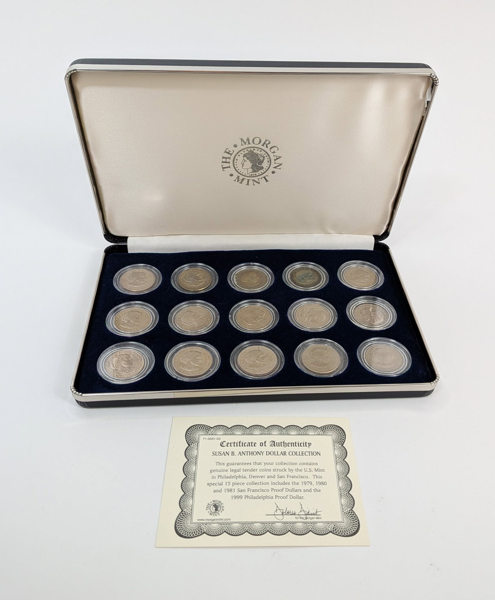 15-Piece Susan B. Anthony Dollar Collection: Proof strikes of 1970, 1980 and 1981 issues Literature Brooks Auction – Online Auction Terms & Conditions Contact: (856) 694-2960 | info@brooks.auction READ BEFORE YOU BID: We want you to feel