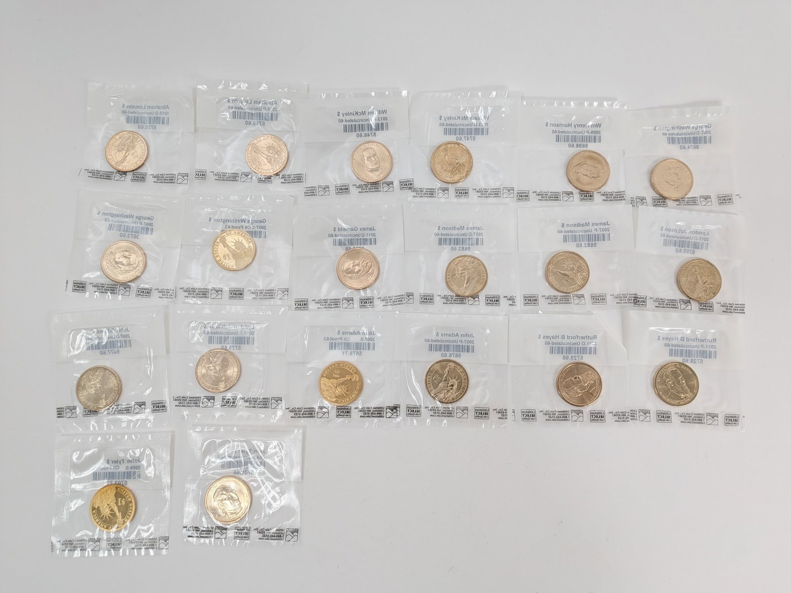 20 Uncirculated Presidential Dollars - 2