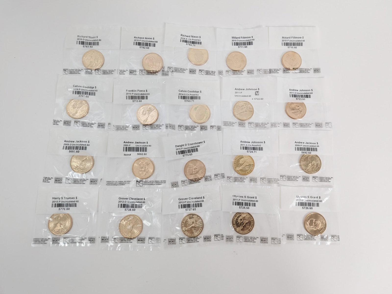 20 Uncirculated Presidential Dollars (1 of 2)