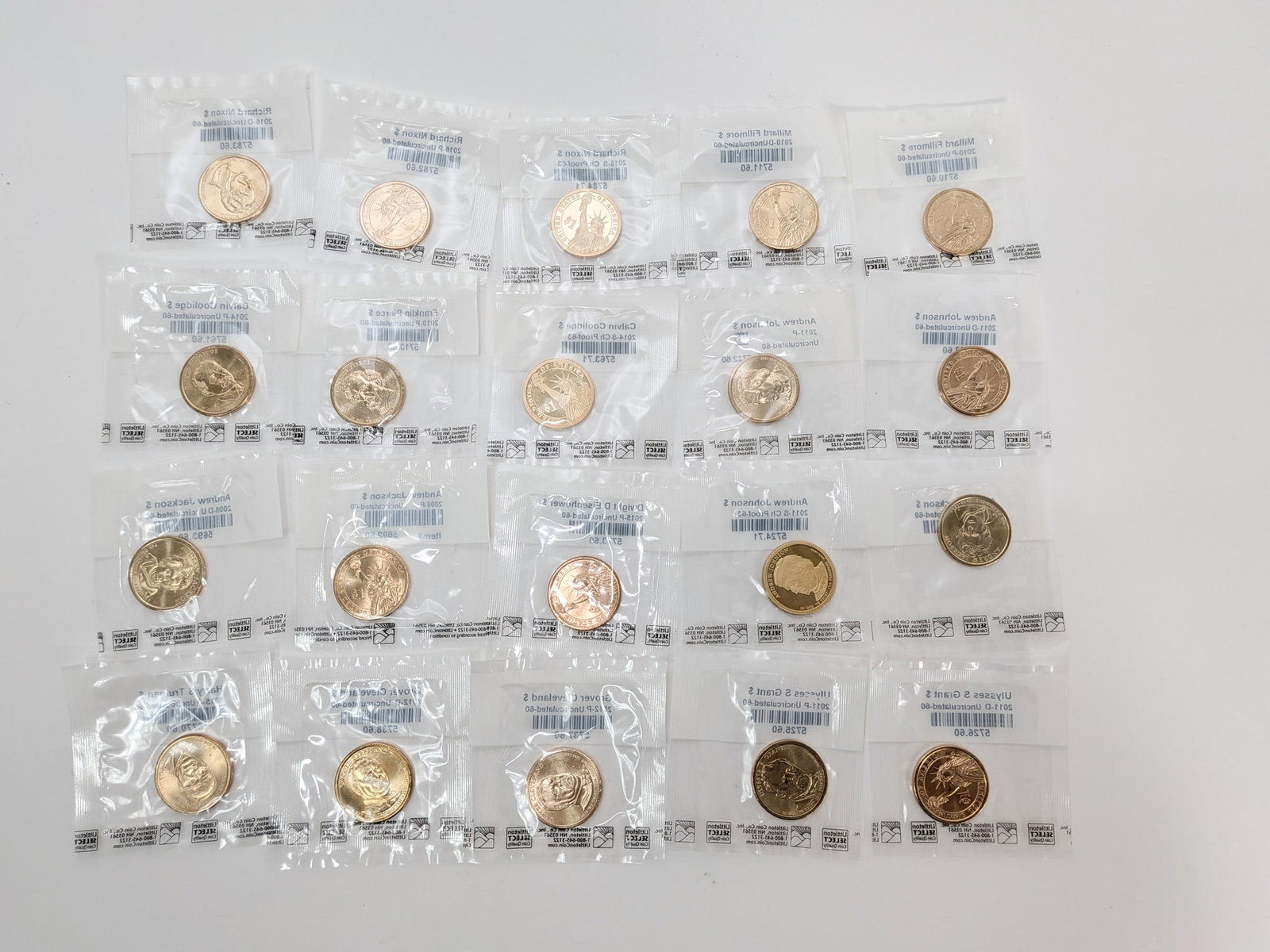 20 Uncirculated Presidential Dollars - 2