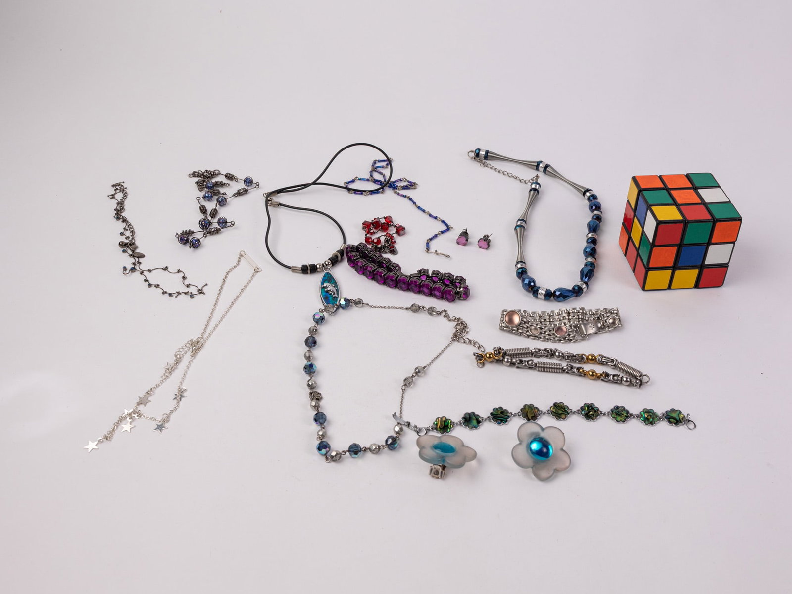 Assortment of Vintage Chunky Y2K and Goth/Scene Jewelry - 2