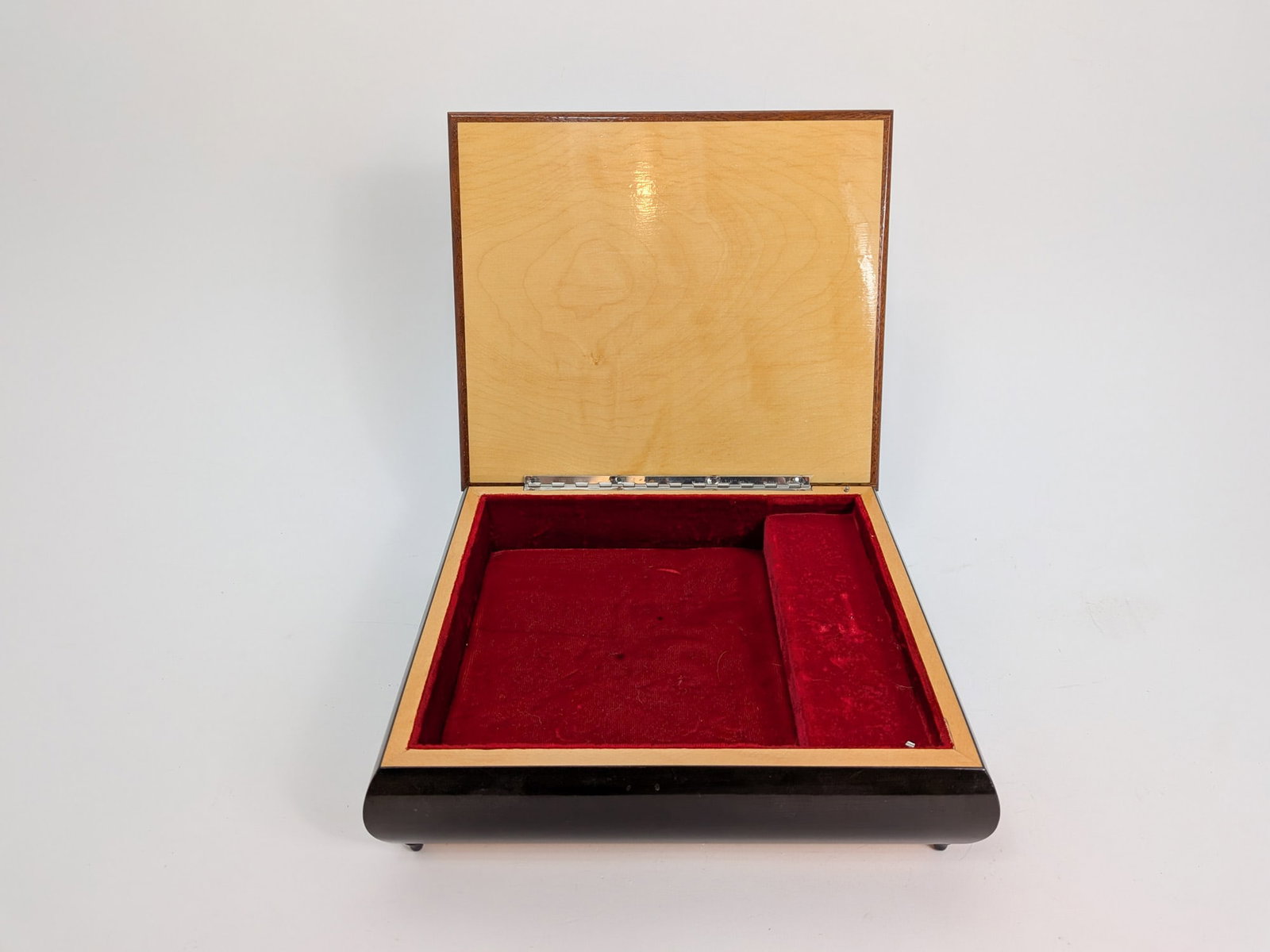 Vintage Italian Inlaid Floral Marquetry Music Jewelry Box - 2