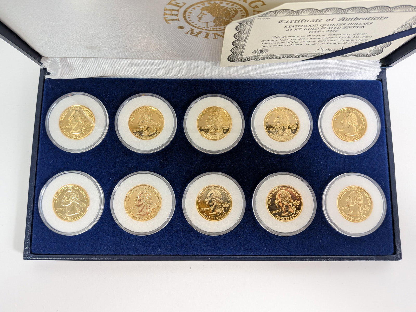 (4) Statehood Quarter Dollars 24 Karat Gold Plated Edition 1999-2000 - 6
