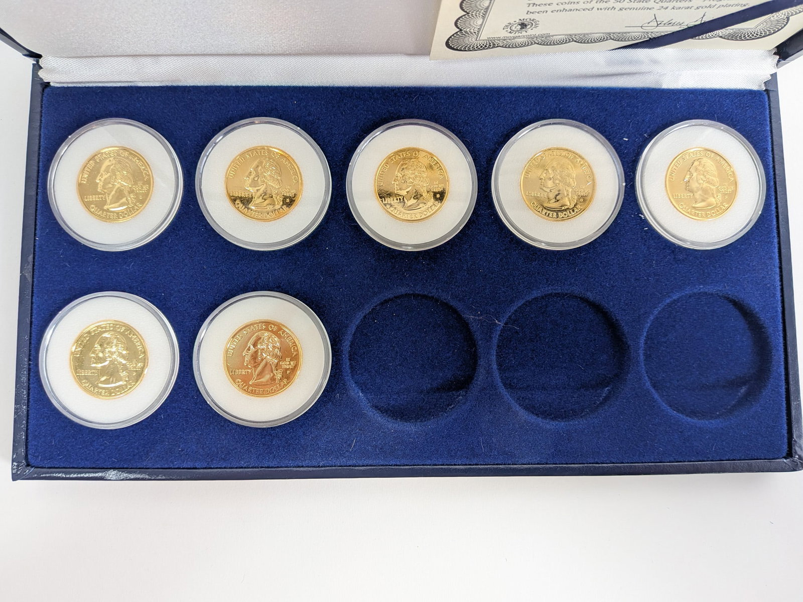 (4) Statehood Quarter Dollars 24 Karat Gold Plated Edition 1999-2000 - 9