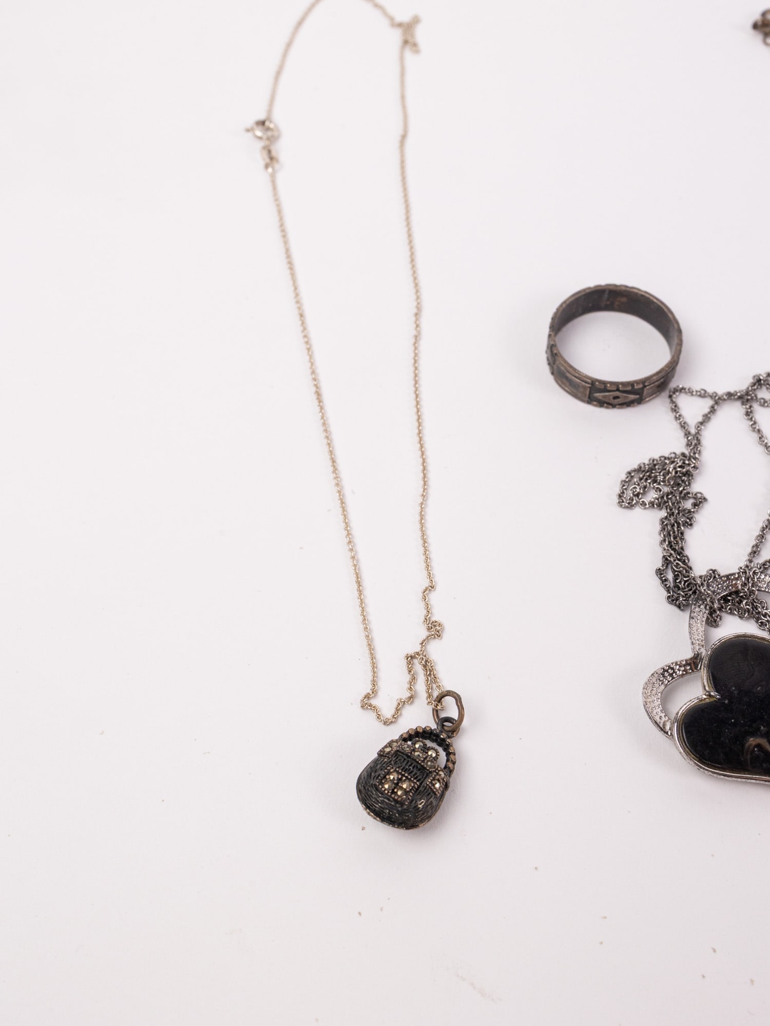 (4) Sterling Silver Necklaces and (1) Sterling Silver Ring - 3