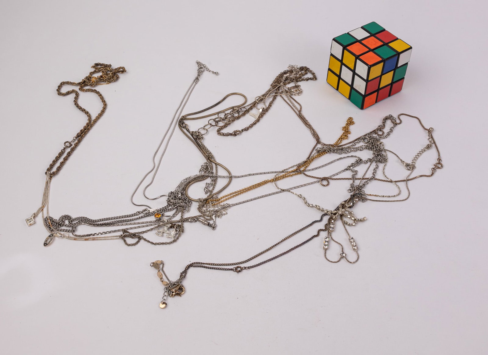 Assortment of Silver and Gold-Tone Necklaces and Chains - 2