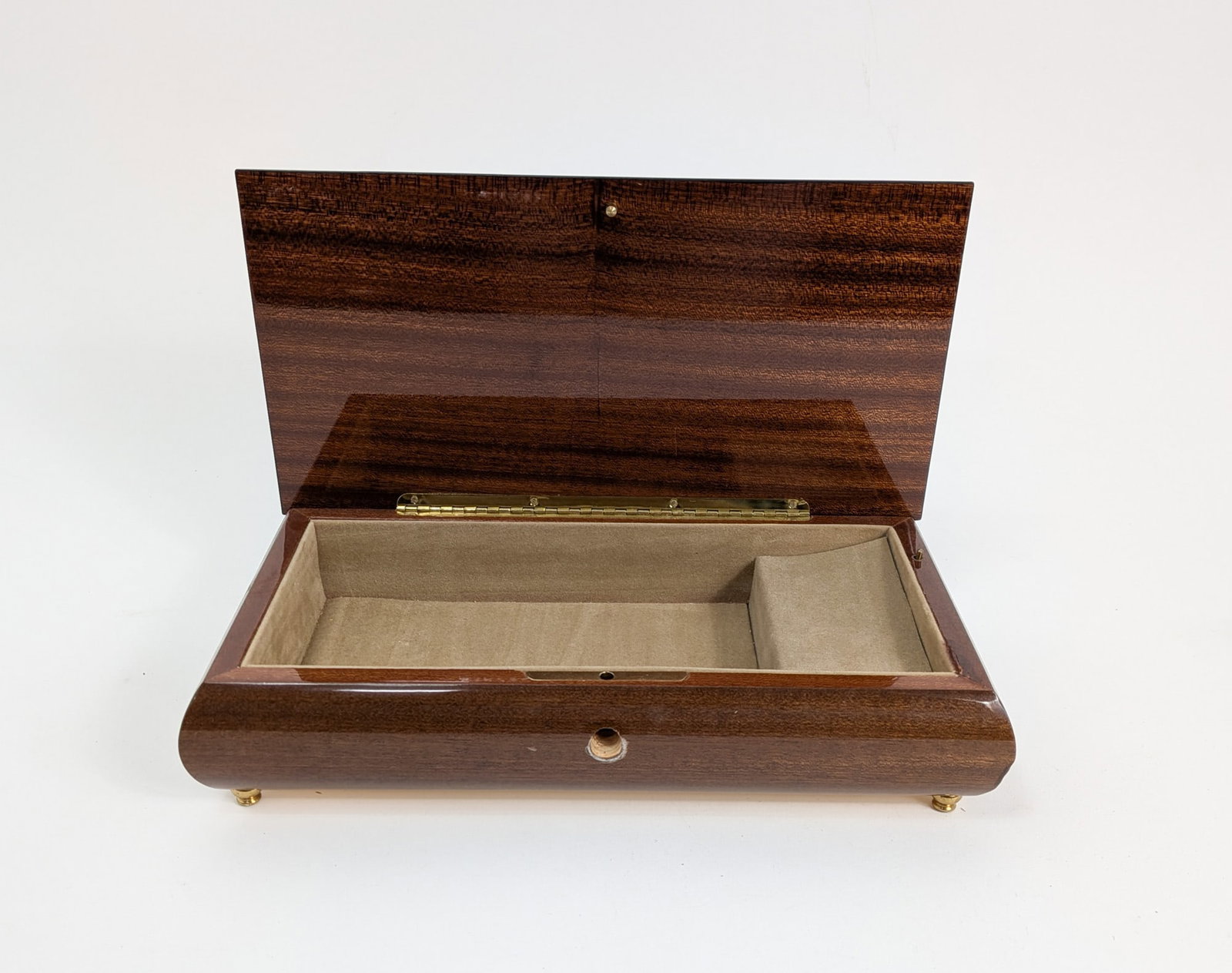 Vintage Italian Inlaid Floral Marquetry Music Jewelry Box - 2