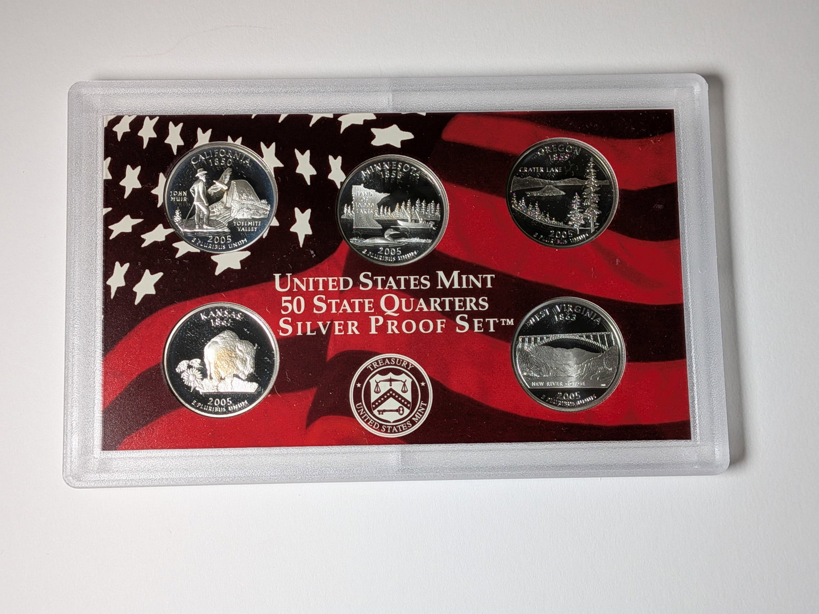 2005 United States Mint 50 State Quarters Silver Proof Set - 2